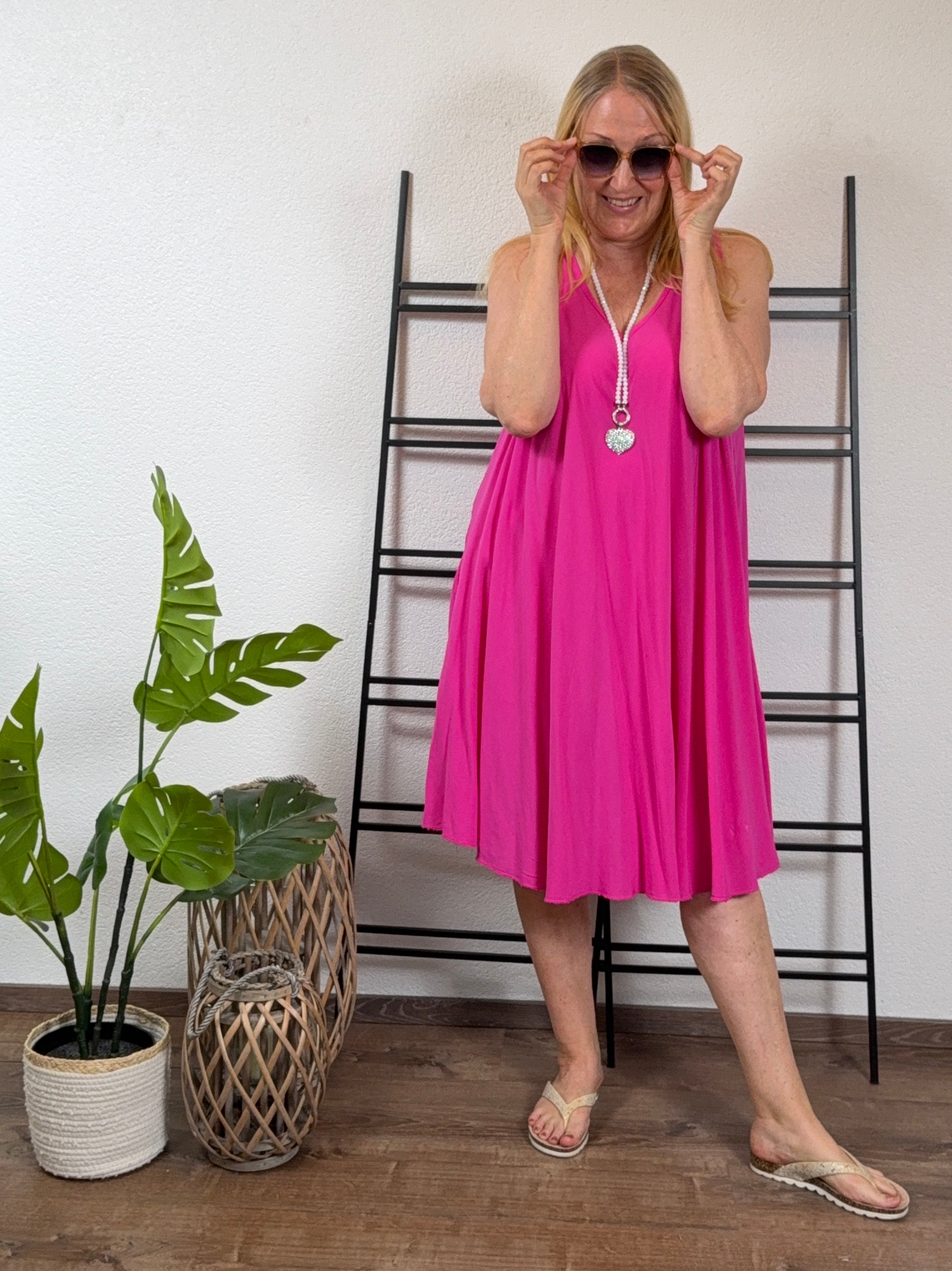 Ärmelloses Kleid Einheitsgröße Gr. 38 - 46 in 2 Farben