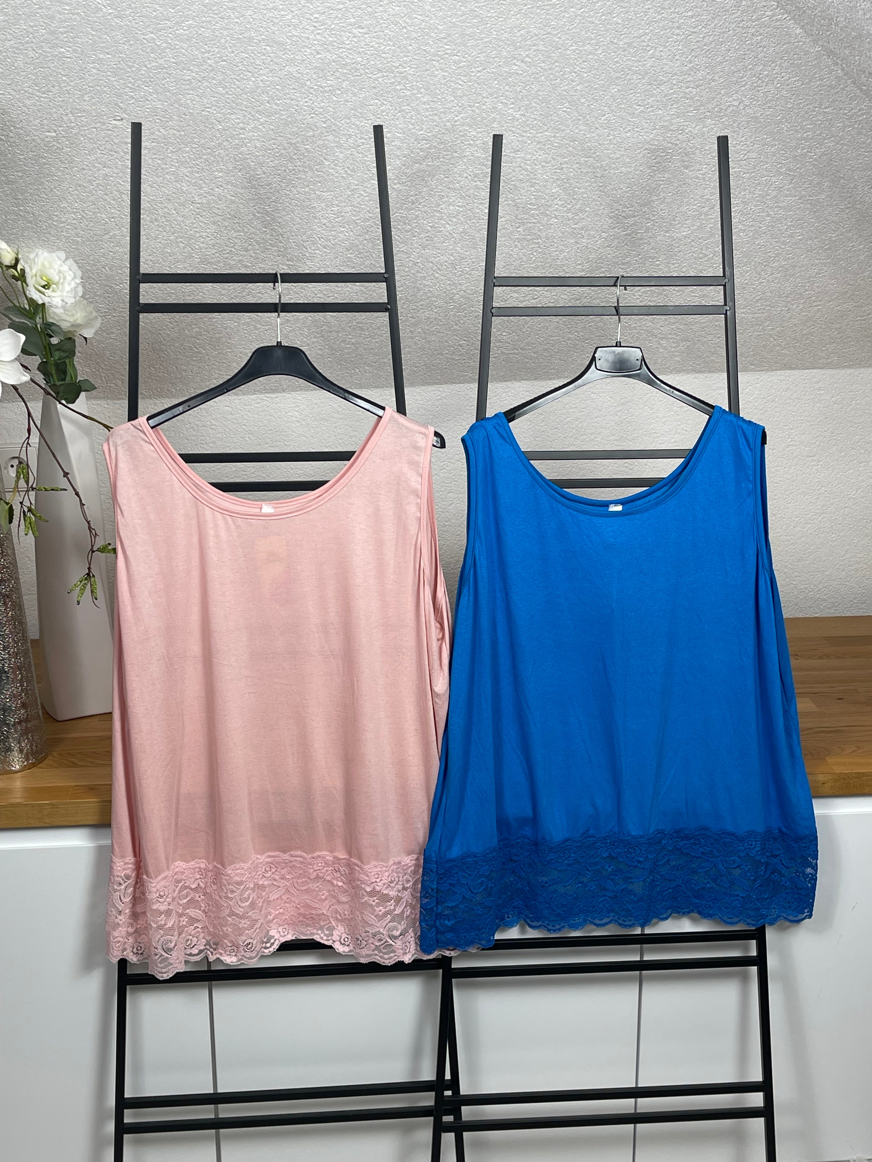 !!!!KEINE RETOURE MÖGLICH!!!! Damen - Top mit eleganter Spitze Einheitsgröße Gr. 42 - 48 in 6 Farben