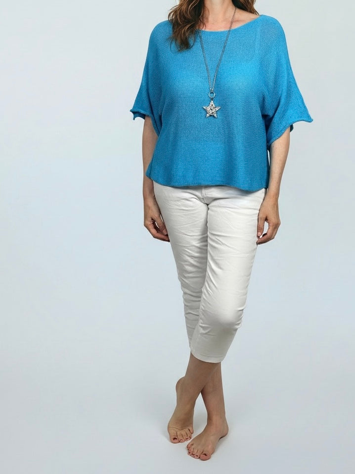 Feinstrick - Halbarm - Pullover in 6 Farben