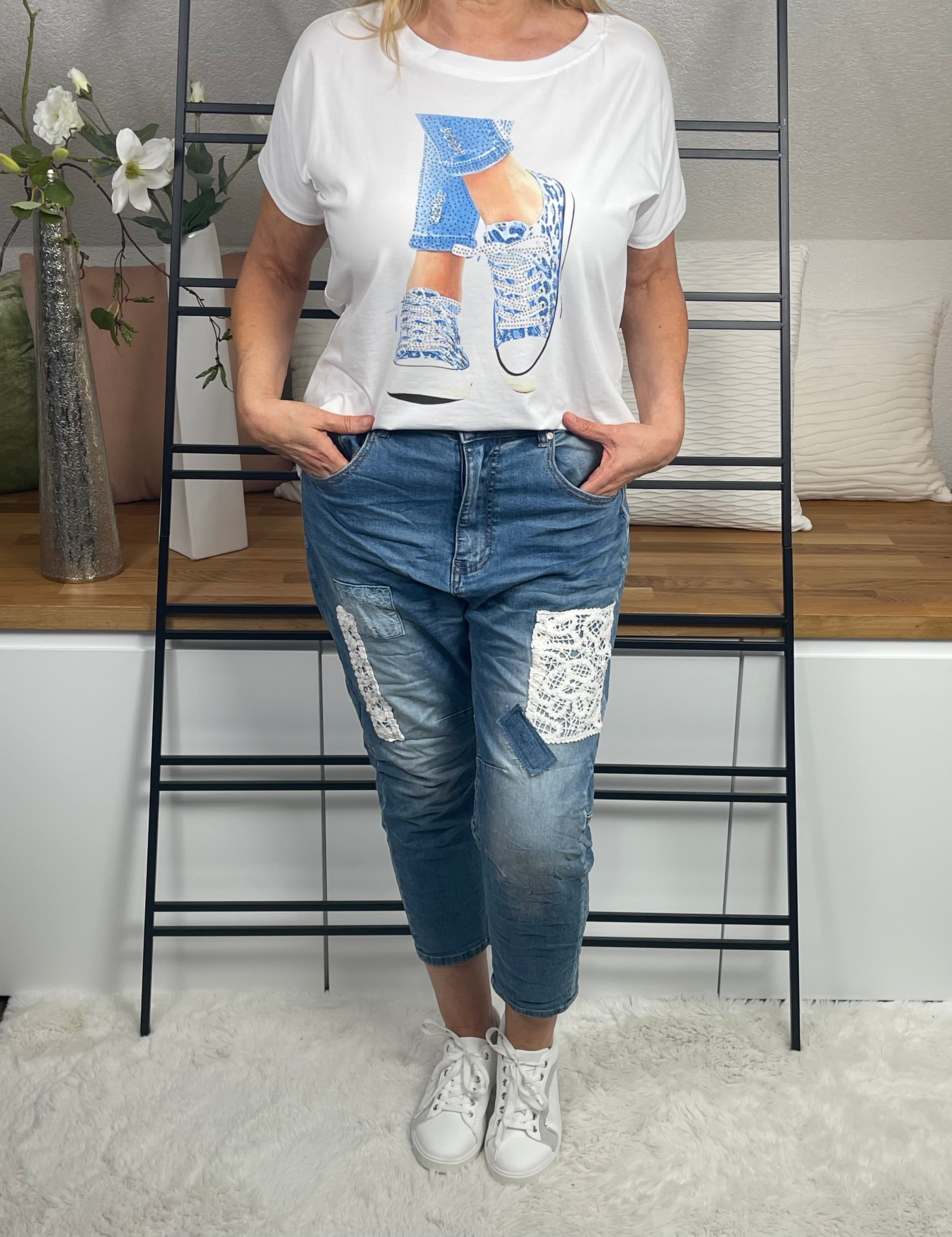 !!!!KEINE RETOURE MÖGLICH!!!! T - Shirt „Sneaker“ Einheitsgrösse Gr. 36 - 42/44 in 5 Farben