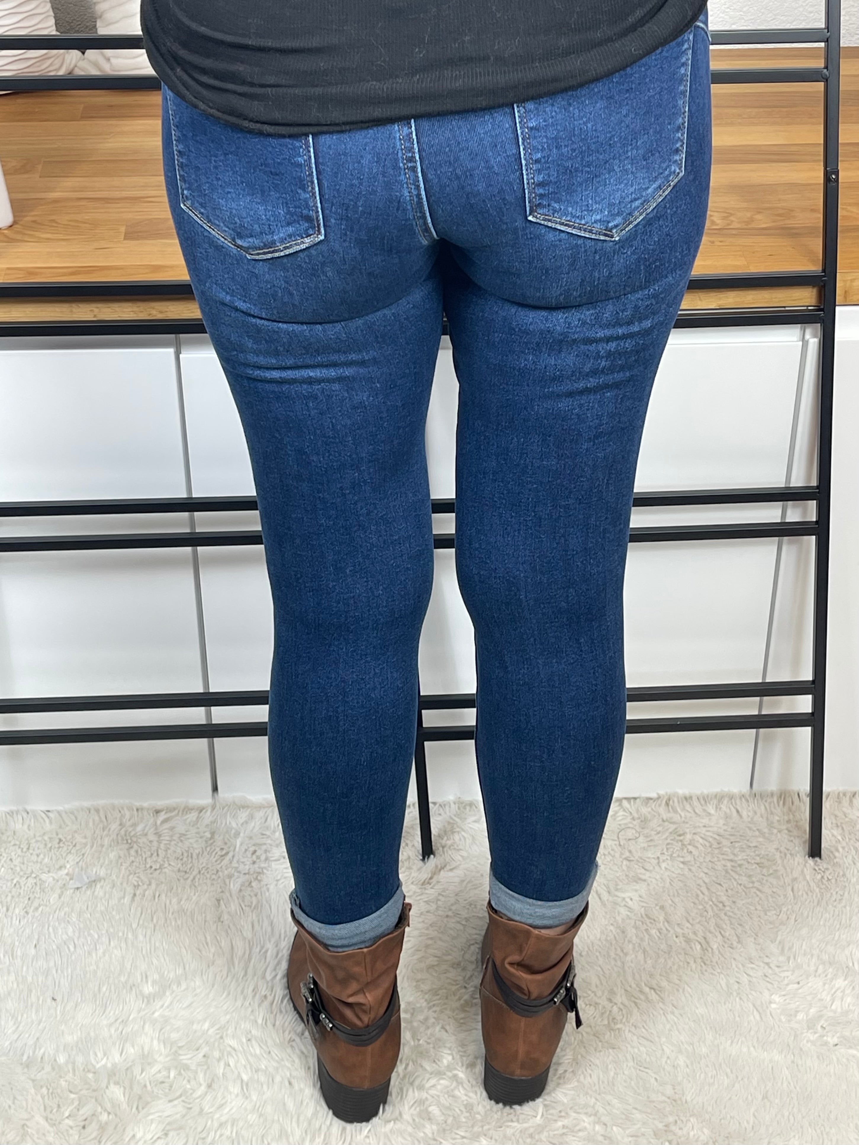 Damen Jeans mit tollen „Patches“ in blau Gr. 38 - 48