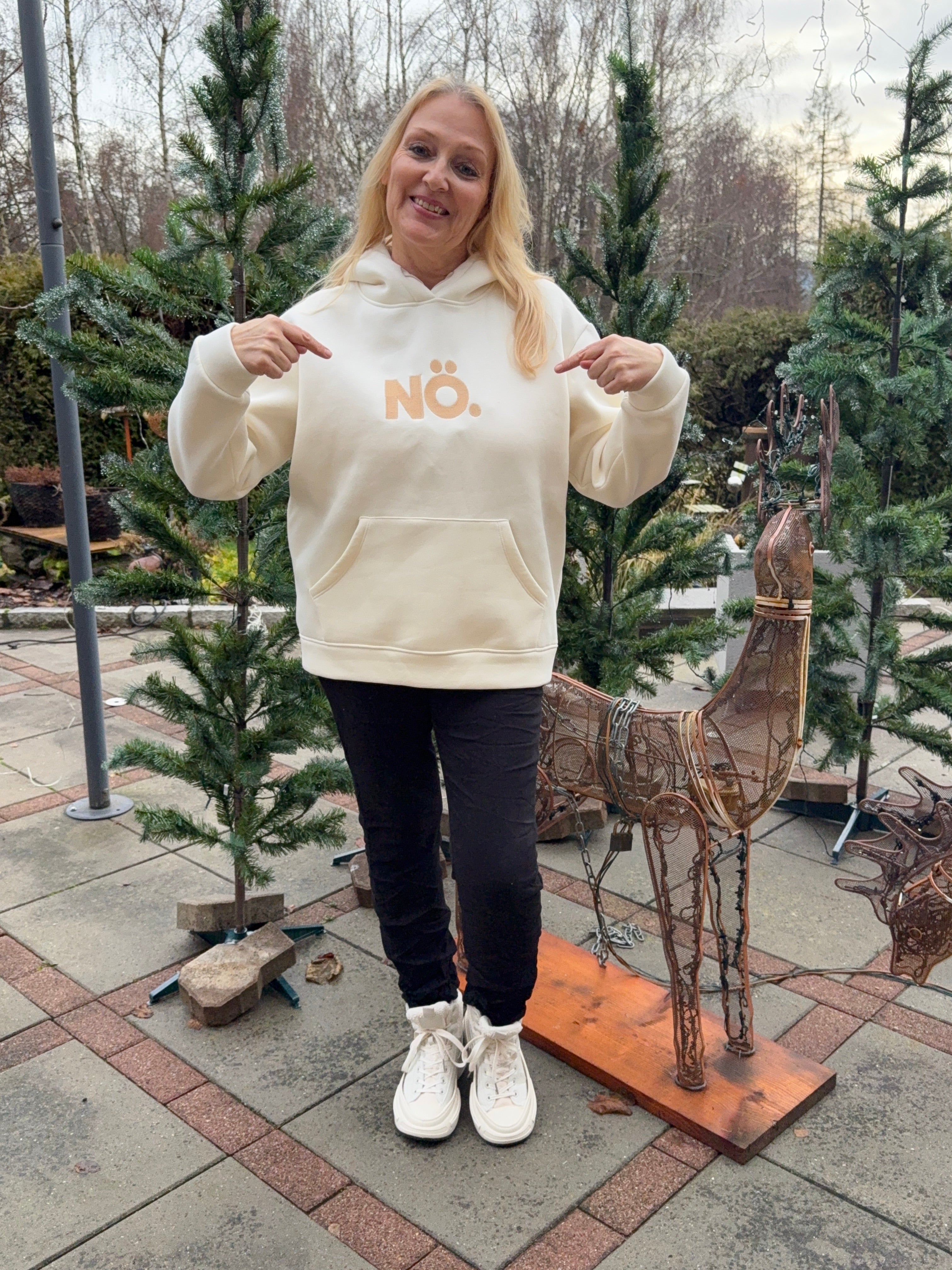 Hochwertiger Hoodie „Nö“ Einheitsgrösse Gr. 36 - 44 in 2 Farben