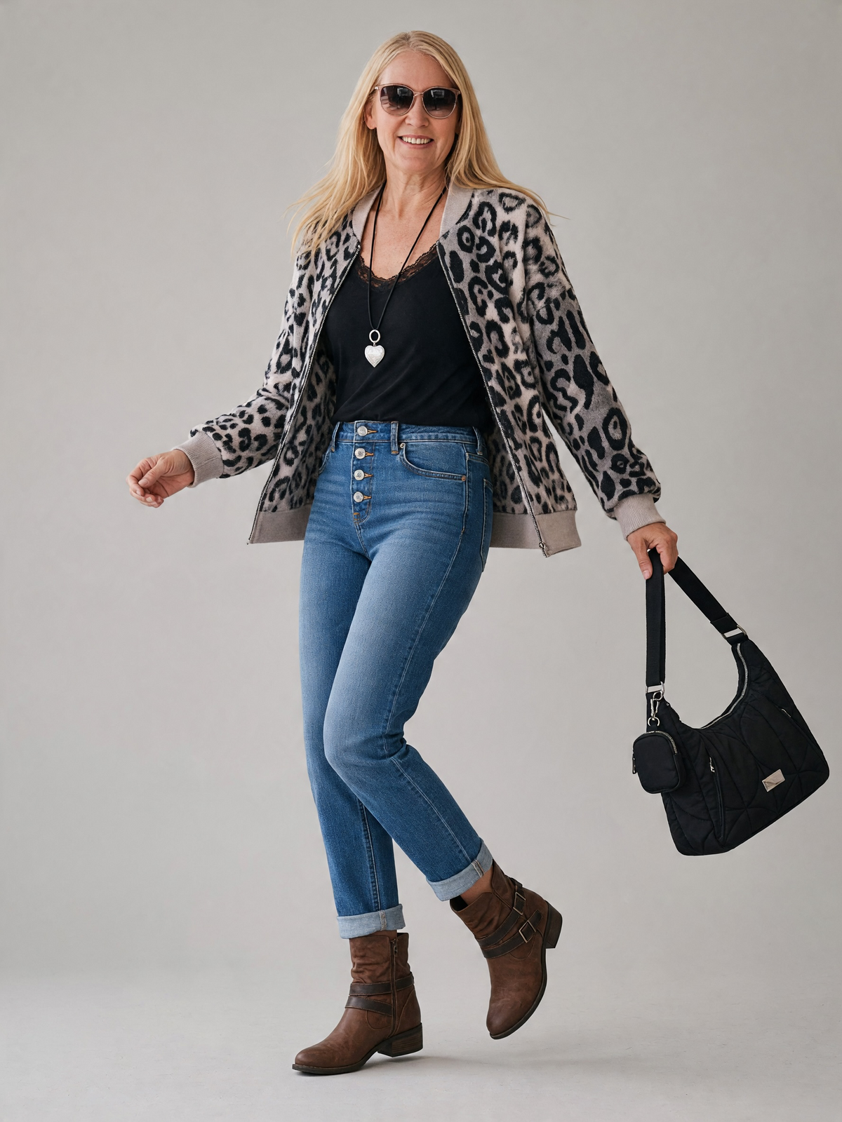 Sweat - Jacke „Animal Print“ in 2 Farben