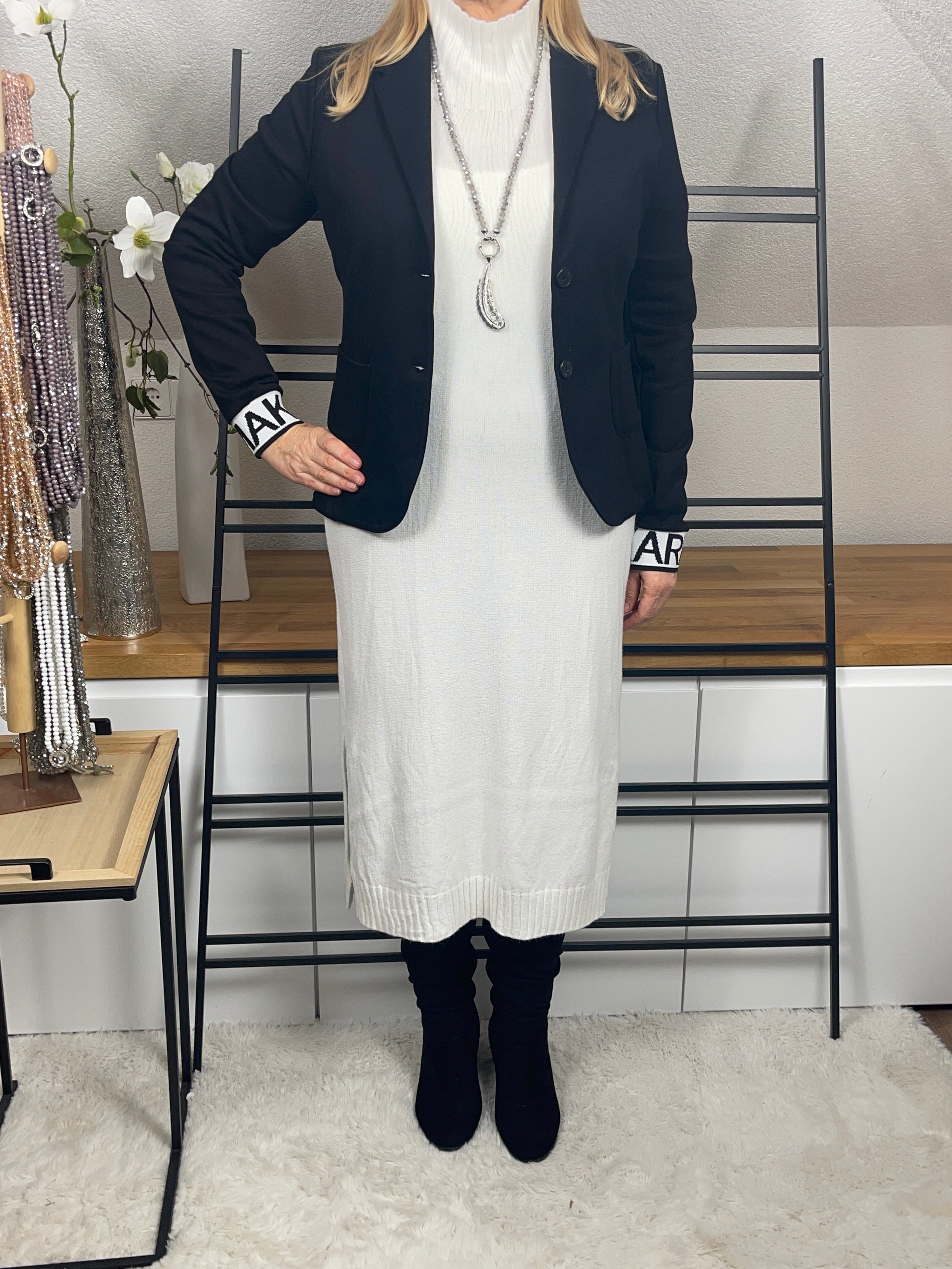 Elegantes Damen- Strick - Kleid Einheitsgröße Gr. 38/40 in 2 Farben