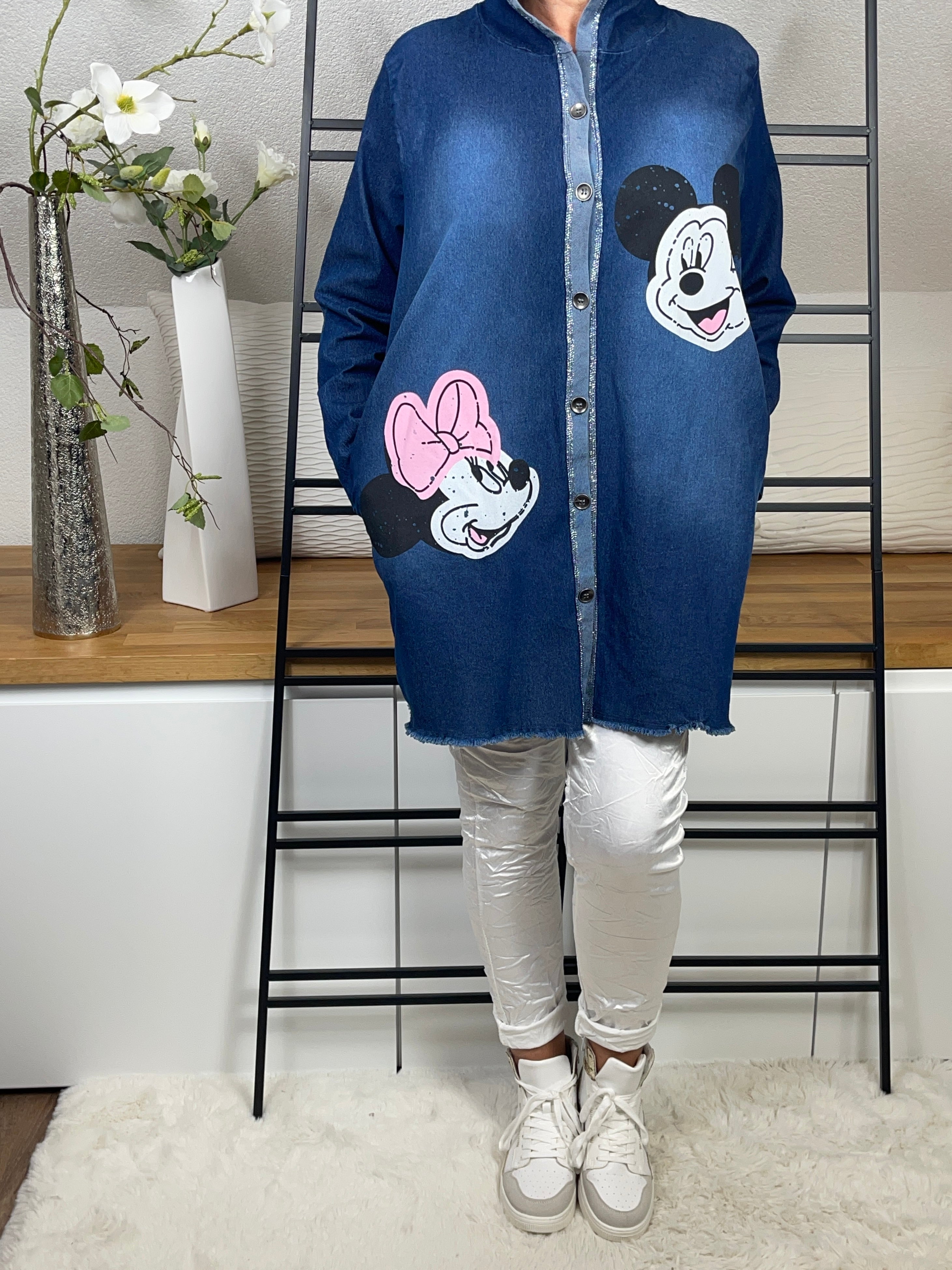 Leichter Damen - Mantel „Mickey - Minney Mouse“ Einheitsgröße Gr. 40 - 48 in blau