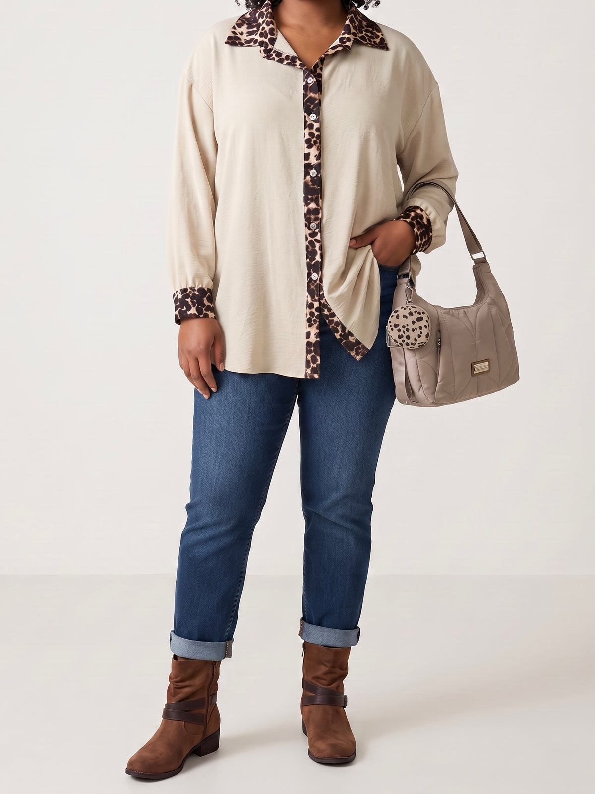 Edle Blusen - Jacke mit „Animal Print“ Details in 3 Farben