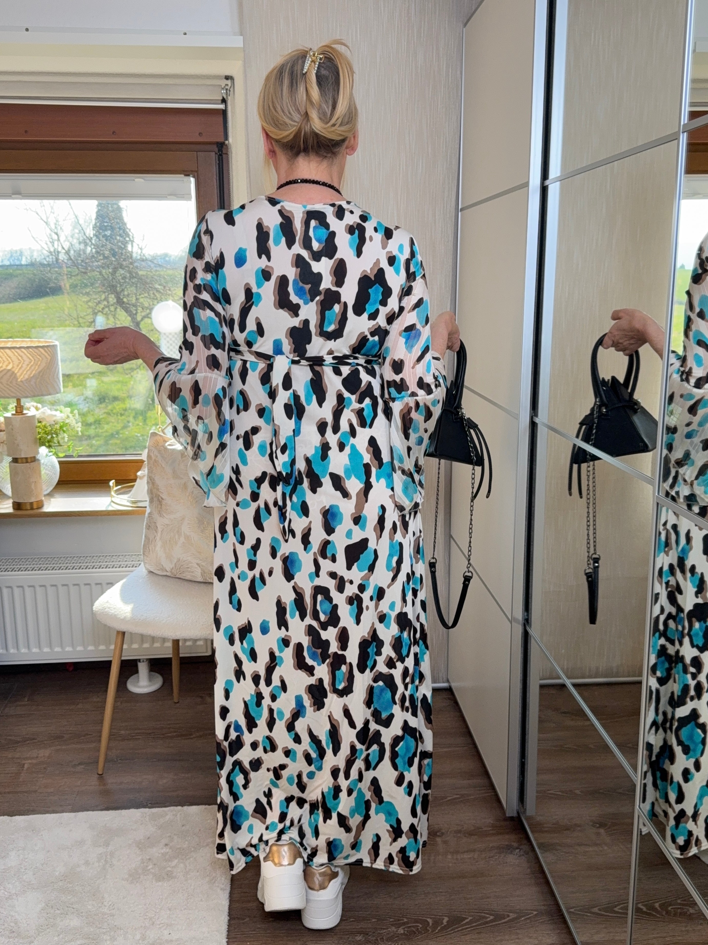 Elegantes Maxikleid mit „Animal Print“ Einheitsgrösse Gr. 36 - 42 in 2 Farben