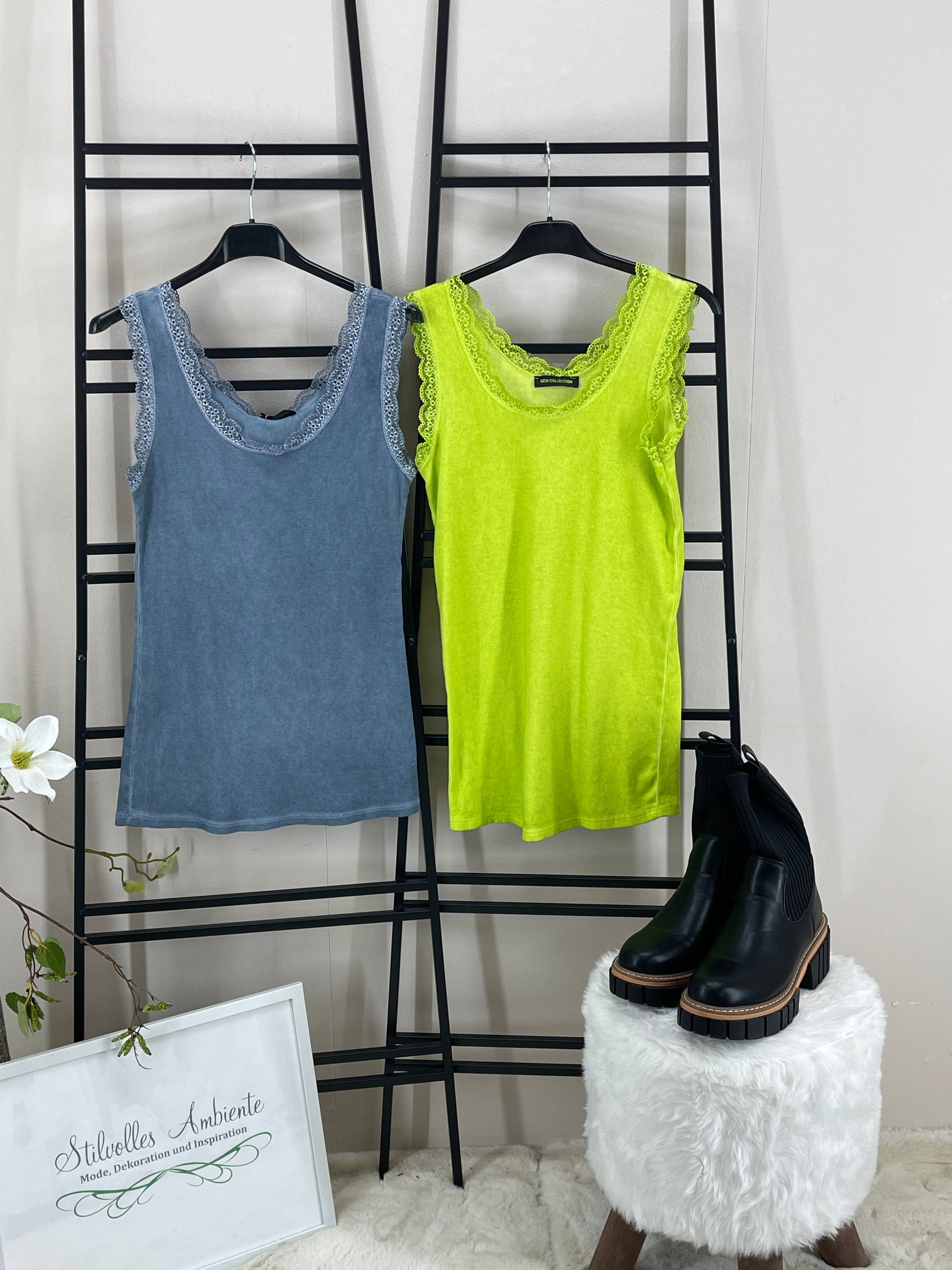 !!!!KEINE RETOURE MÖGLICH!!!! Top mit Spitze Einheitsgröße Gr. 36 - 40 in 8 Farben