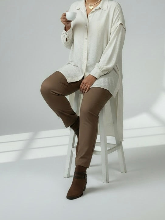 Raffinierte Longbluse in 2 Farben