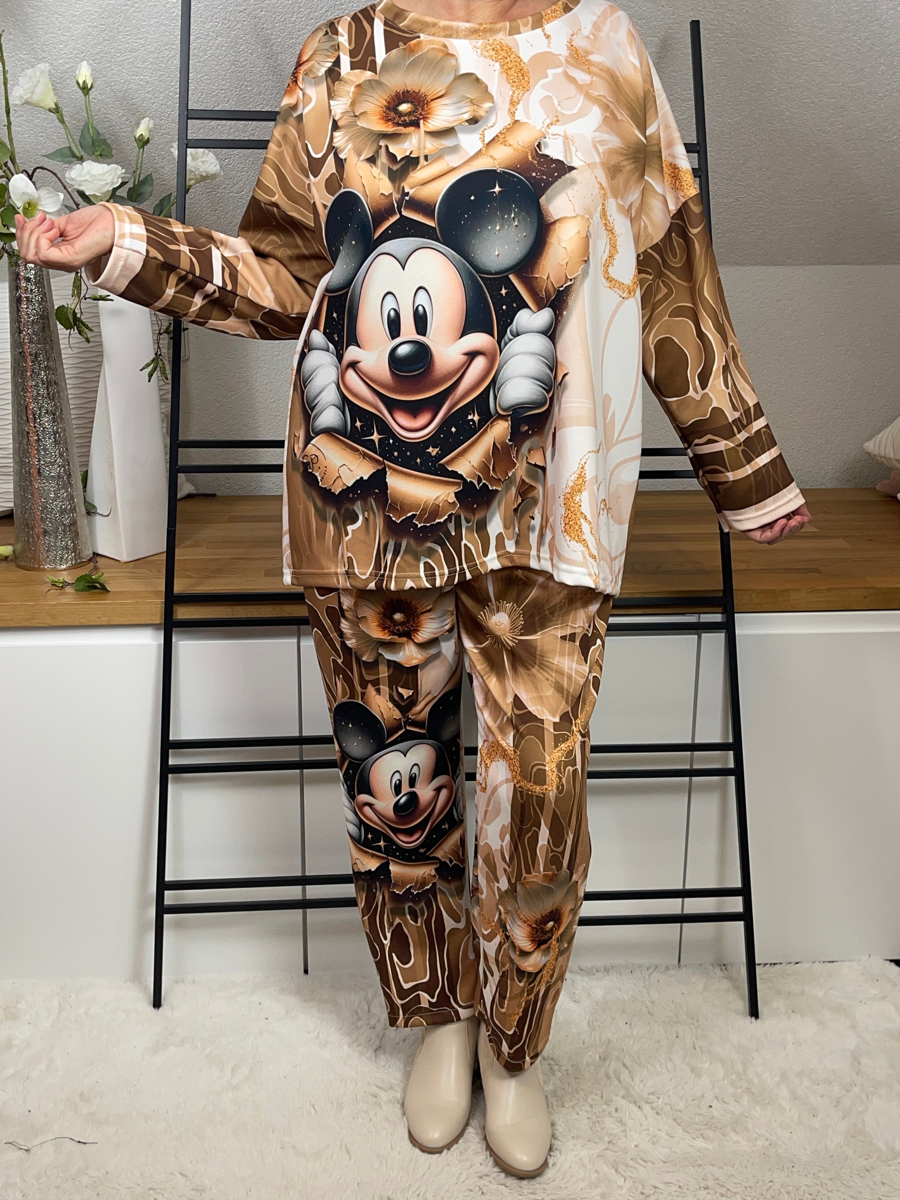 Damen - Jogpant „Mickey“ mit „Wow“ Effekt Einheitsgrösse Gr. 42/44 - 50 in 2 Farben