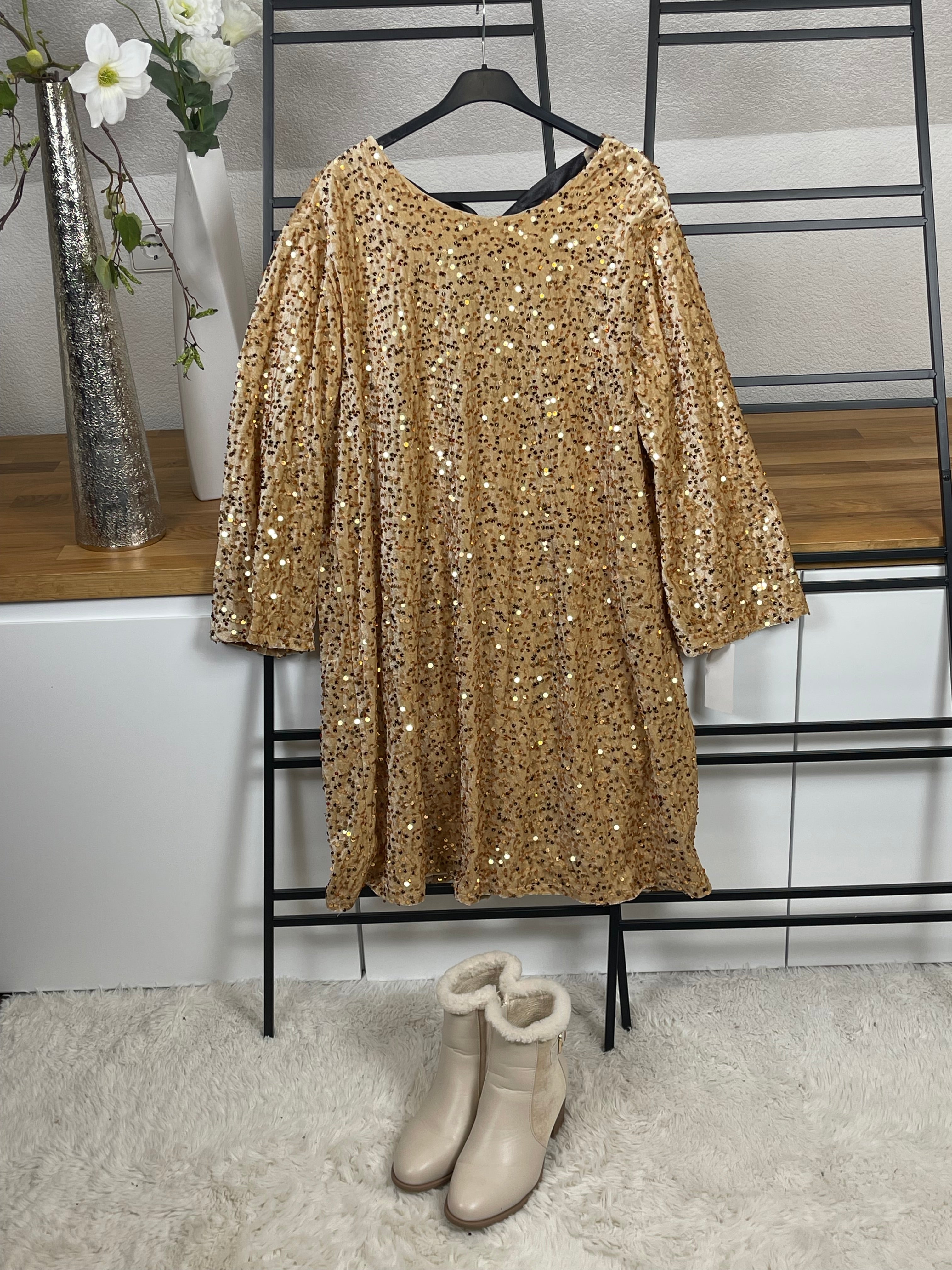 Elegantes Damen - Paillettenkleid Einheitsgröße Gr. 38 - 40/42 in 2 Farben