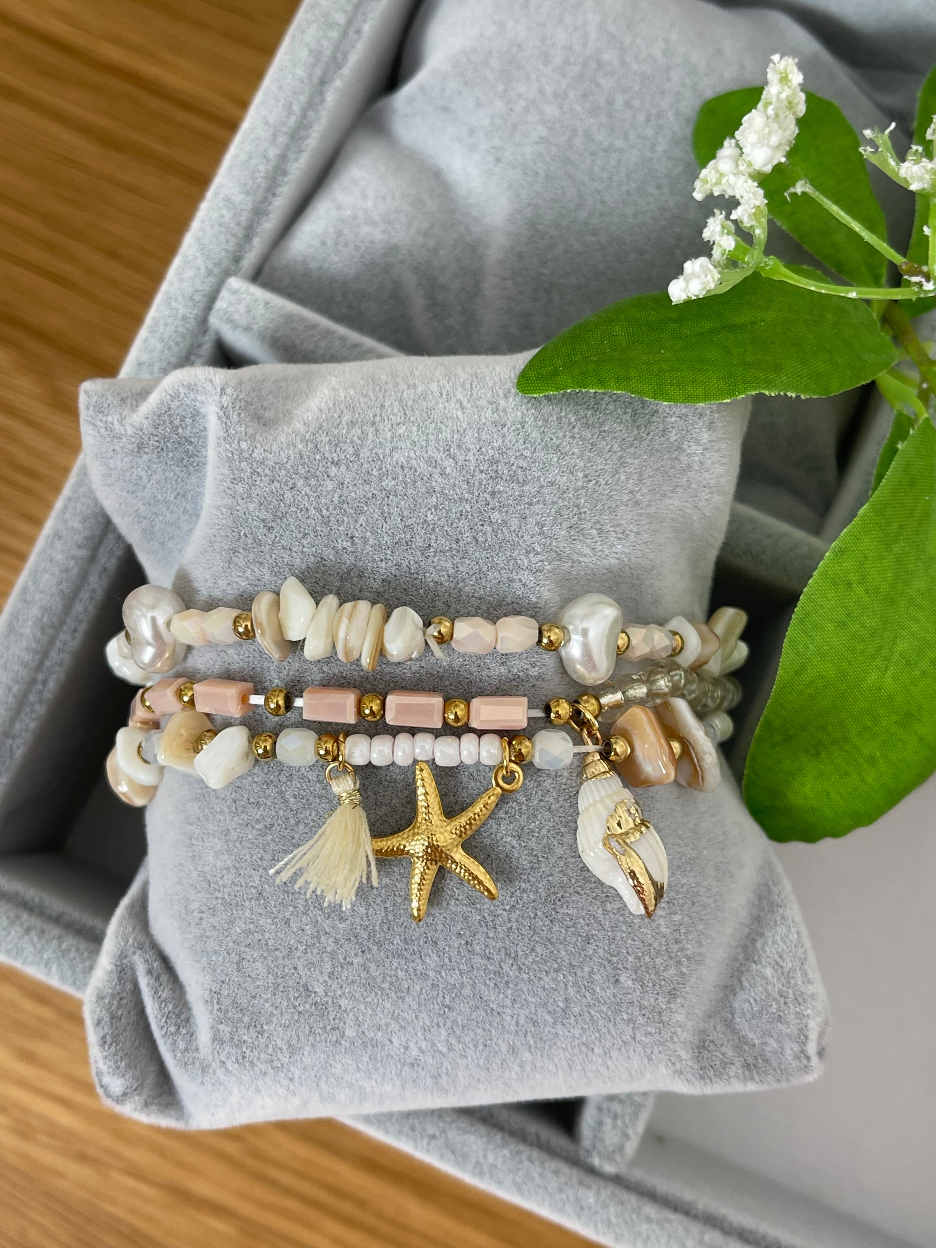 Maritimes Damenarmband im 3er Set in 2 Varianten