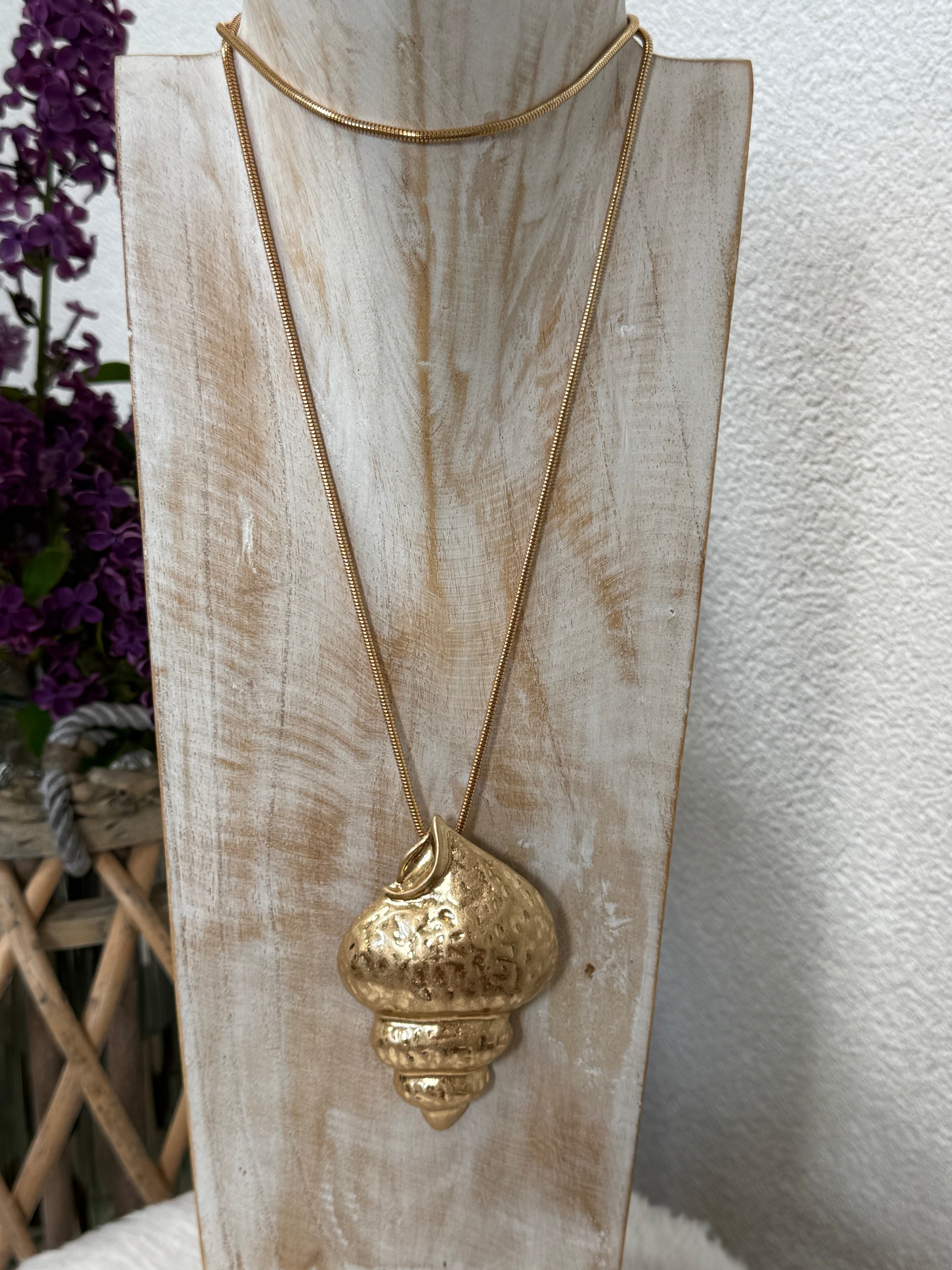 Lange maritime Kette „Muschel“ in 2 Farben