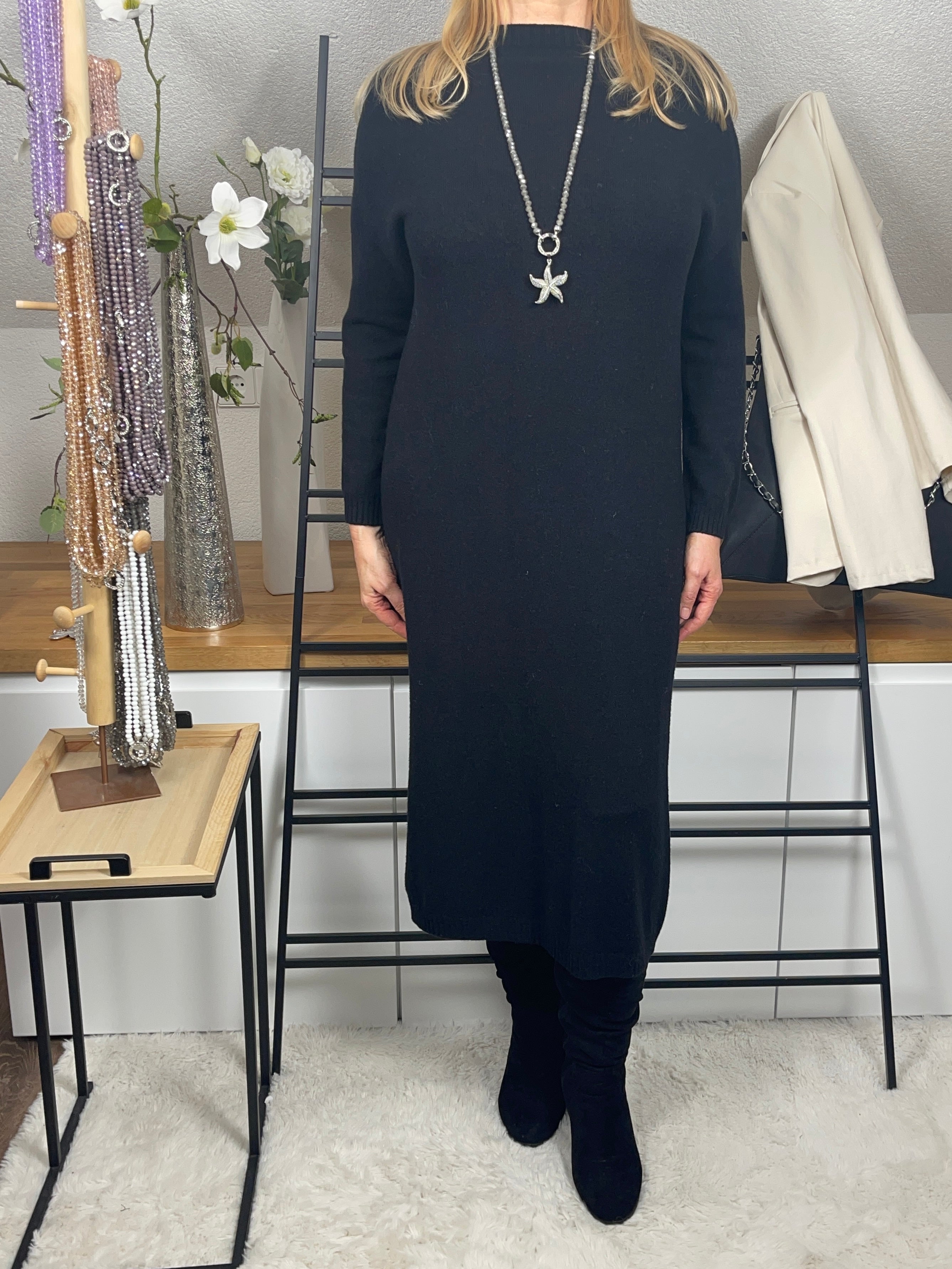 Elegantes Damen- Strick - Kleid Einheitsgröße Gr. 38 - 42 in 4 Farben