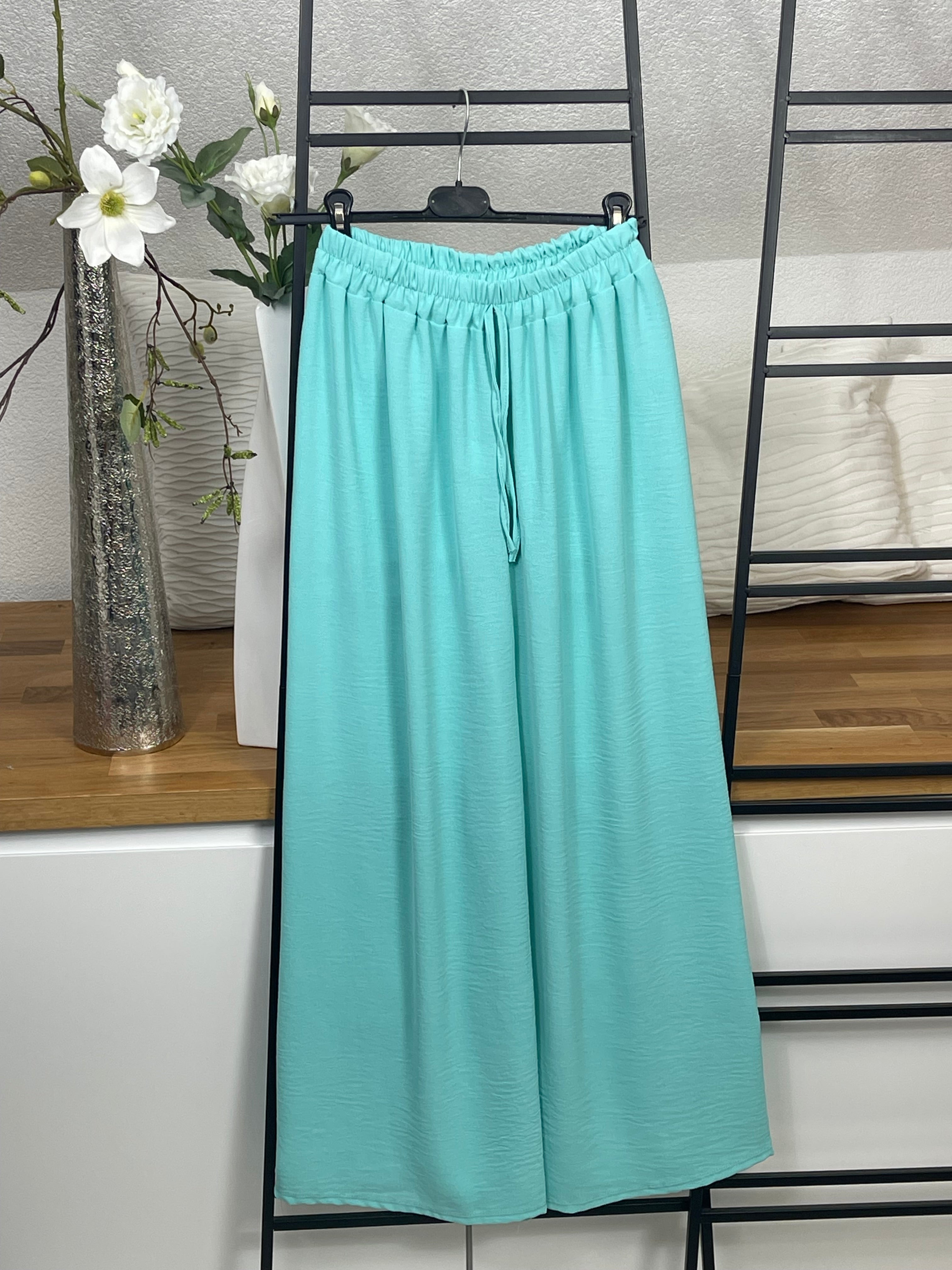 Elegante weite Hose mit Kordelzug in 4 Farben