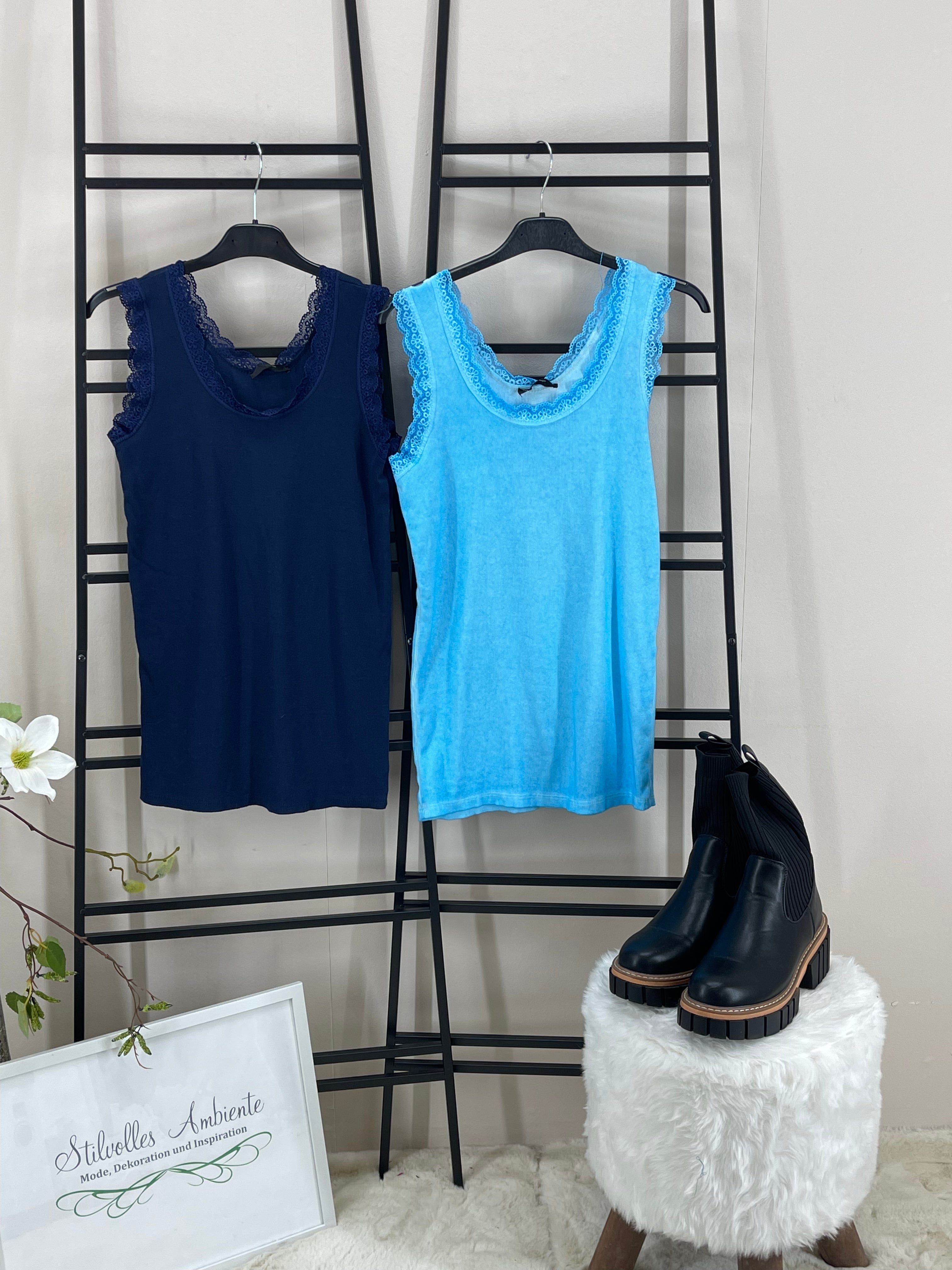 !!!!KEINE RETOURE MÖGLICH!!!! Top mit Spitze Einheitsgröße Gr. 36 - 40 in 8 Farben