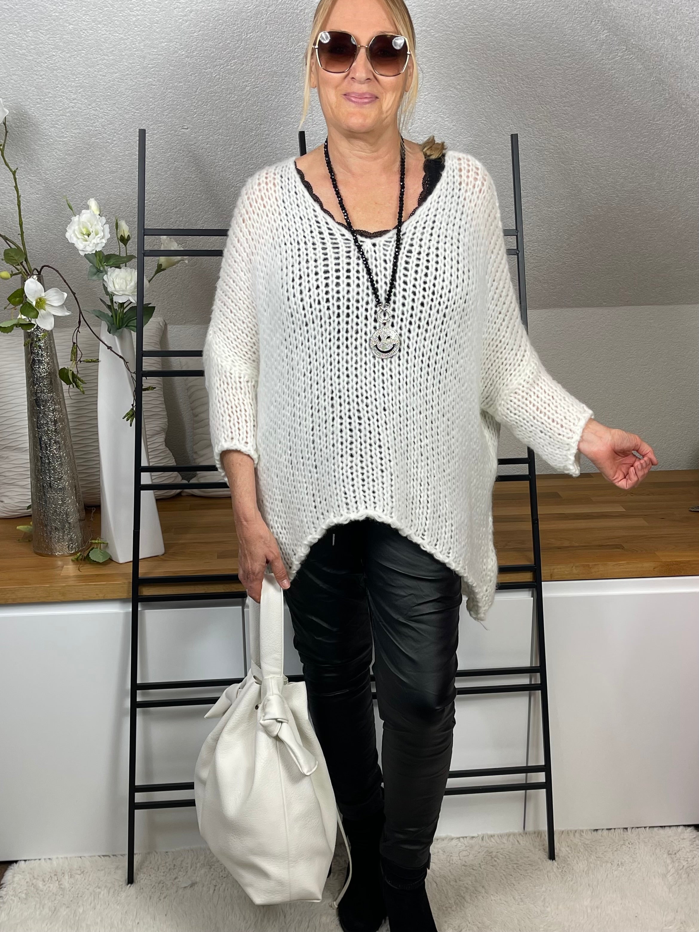 Damen - Pullover „Flauschi“ Einheitsgrösse Gr. 38 - 48 + in vielen Farben