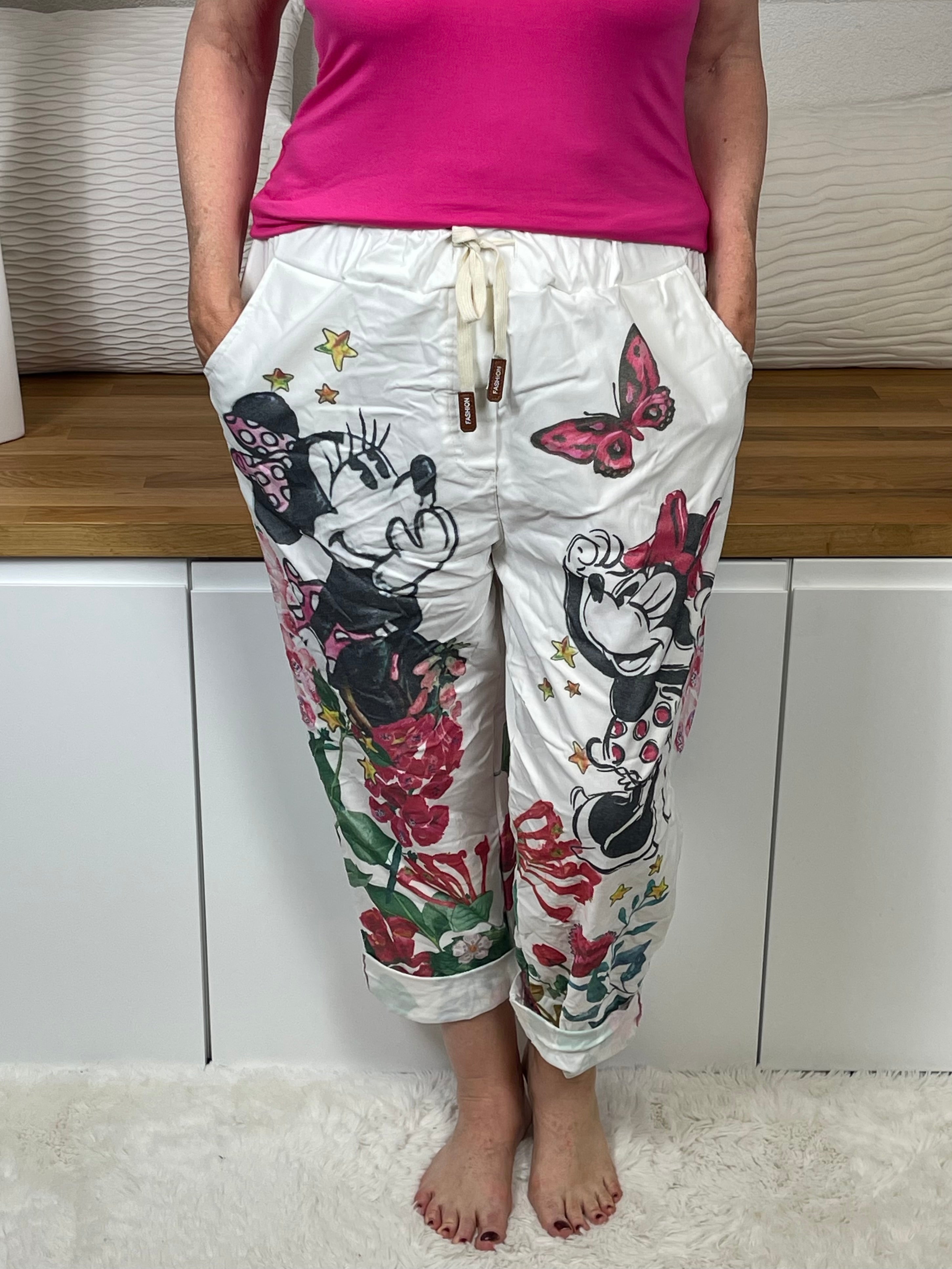 Damen - Jogpant „Minney“ Einheitsgrösse Gr. 42 - 48 in weiß - bunt
