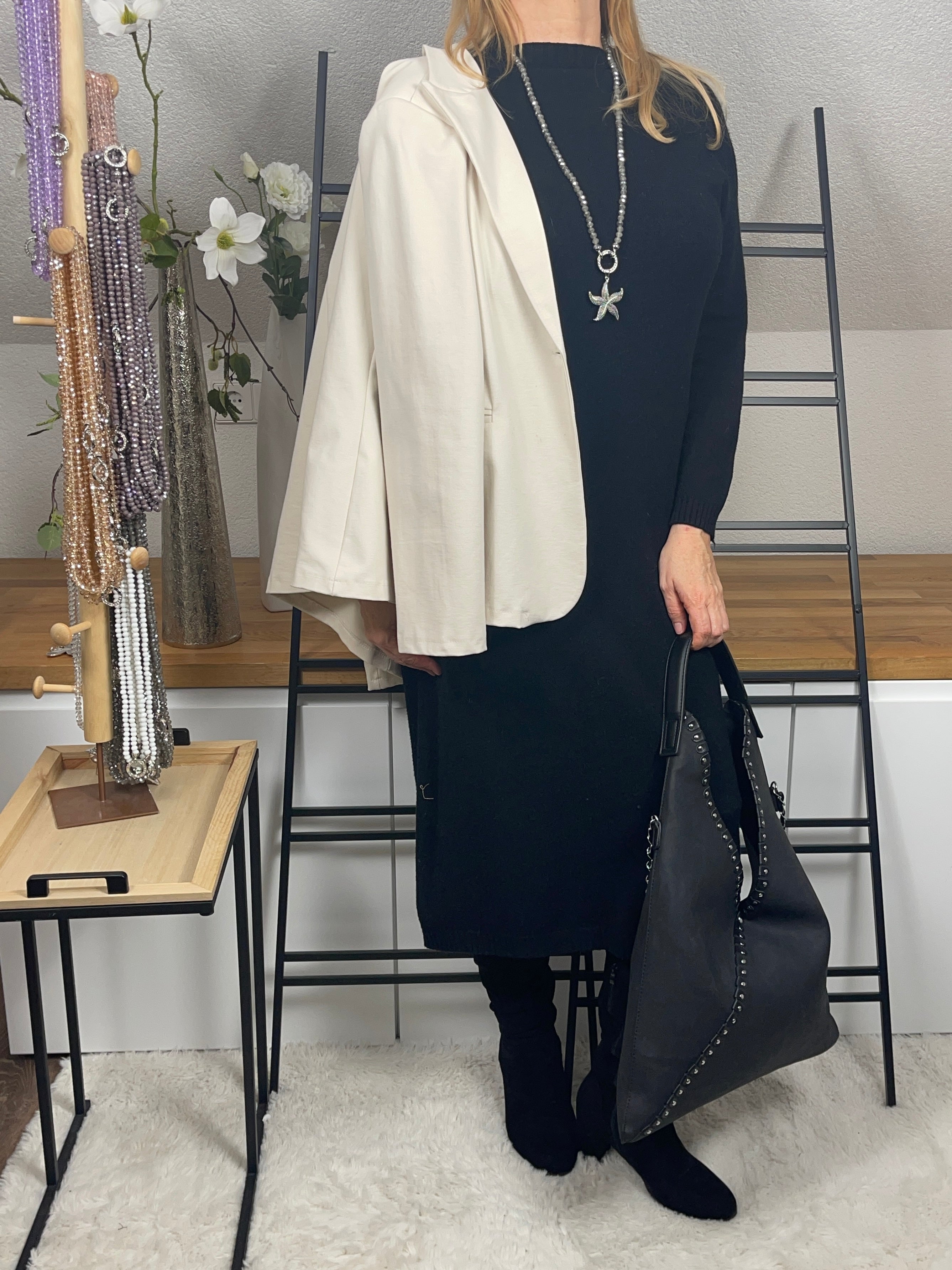 Elegantes Damen- Strick - Kleid Einheitsgröße Gr. 38 - 42 in 4 Farben