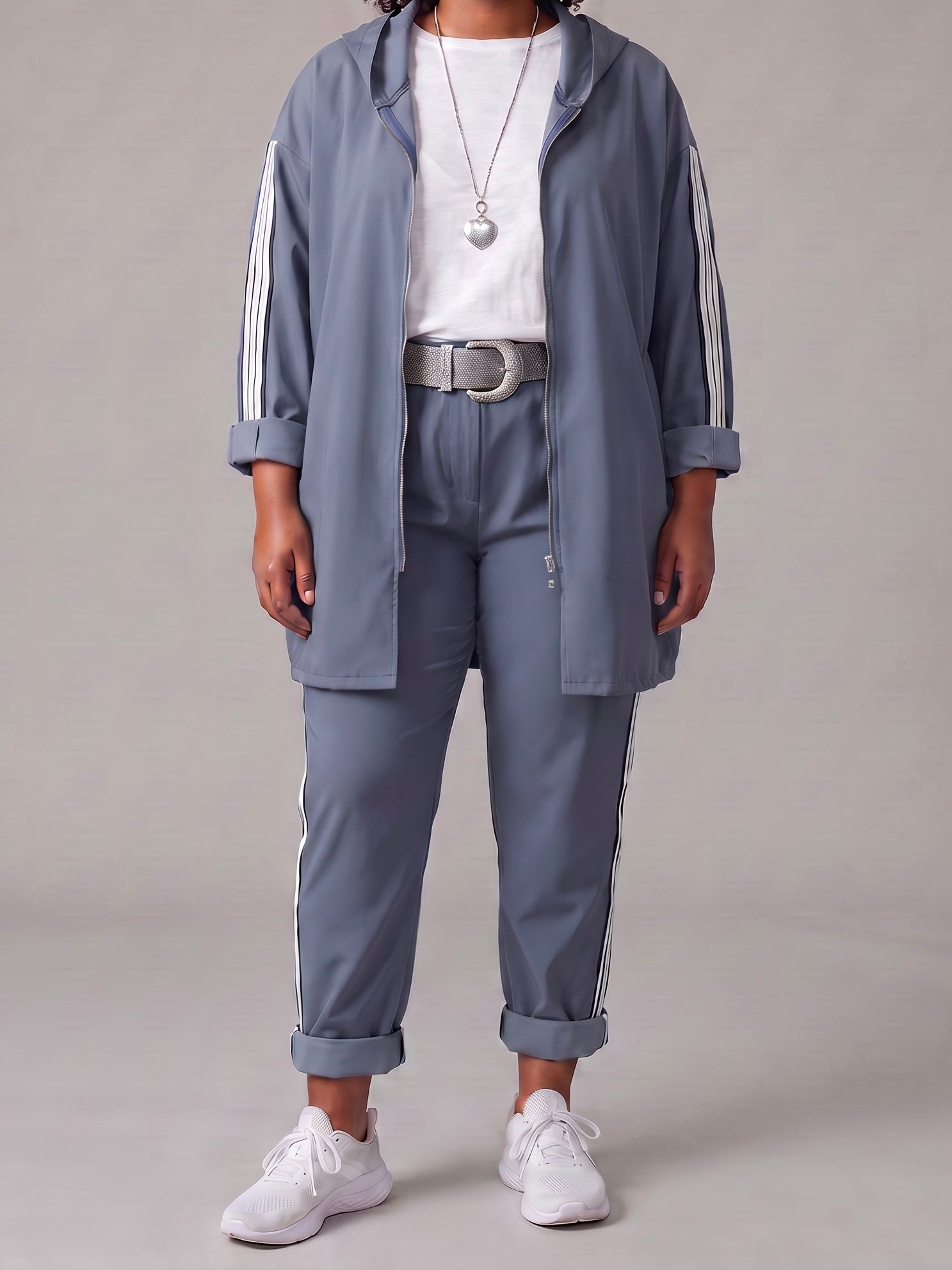 2 tlg. Kombination - Hose mit elastischem Bund und Jacke mit Kapuze in 3 Farben