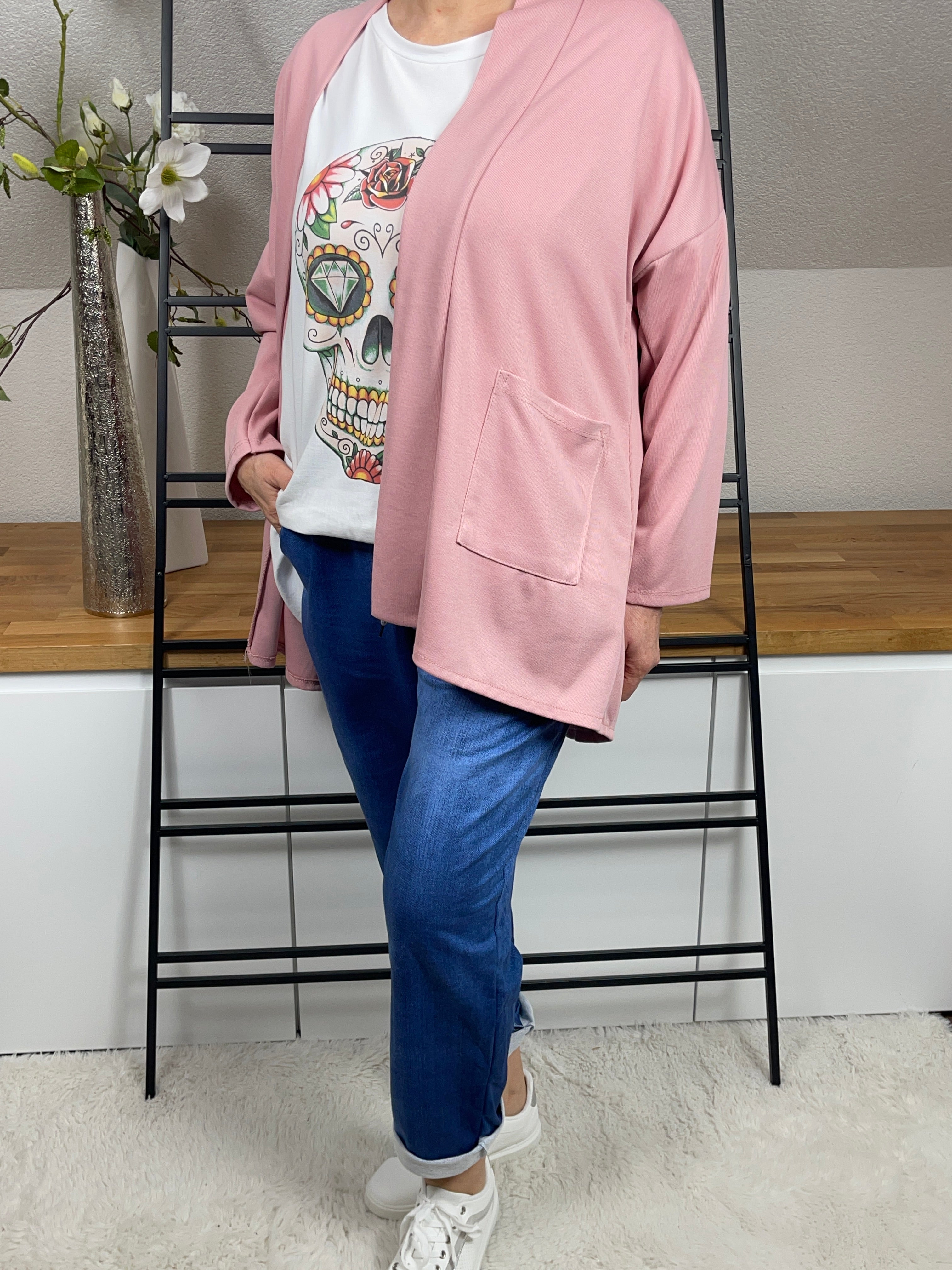 !!!!KEINE RETOURE MÖGLICH!!!! 
Damen - Sweat - Blazer Einheitsgrösse Gr. 42 - 48 in rosa