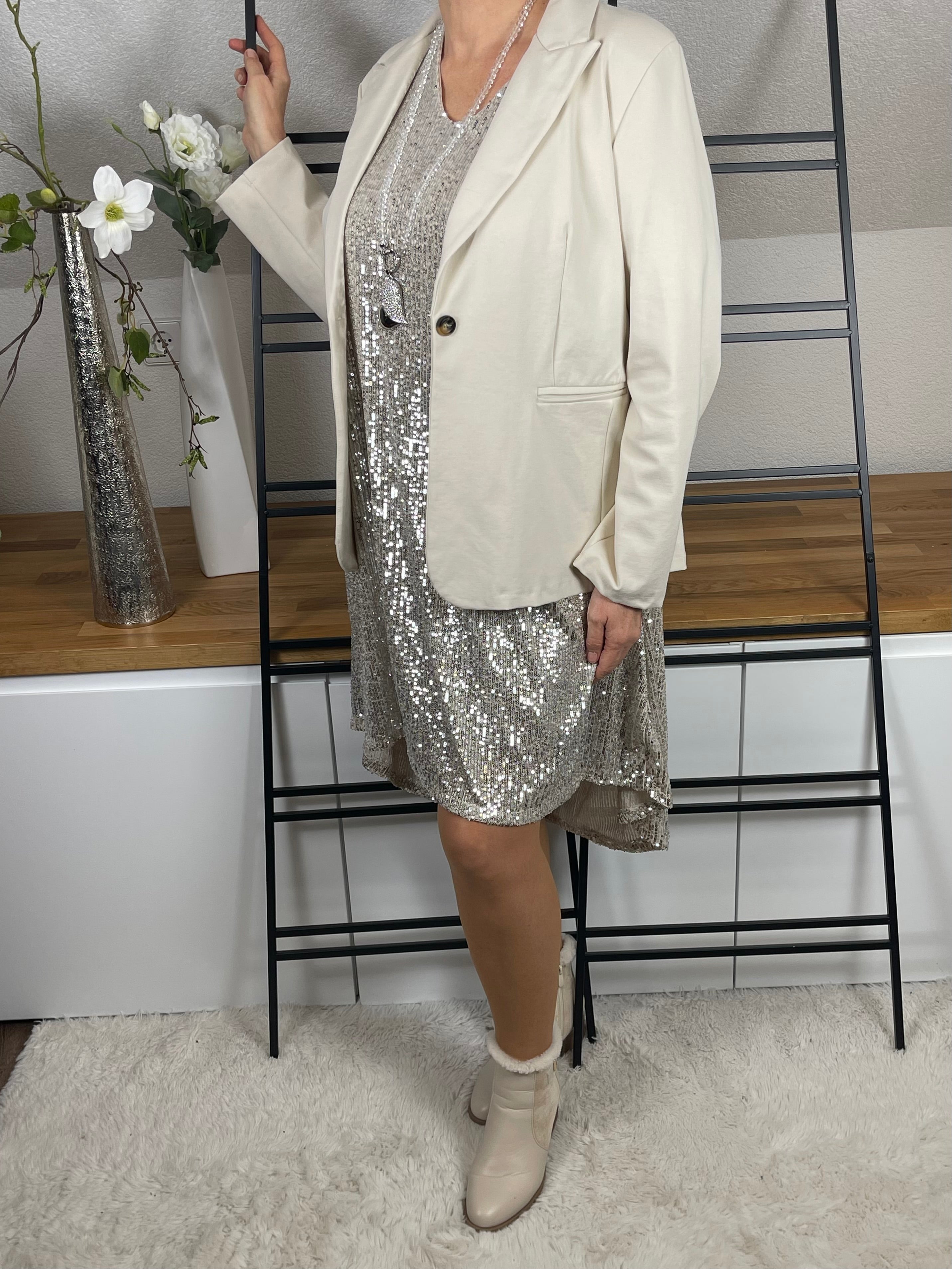 Elegantes Damen - Paillettenkleid Einheitsgröße Gr. 42 - 46/48 in 3 Farben