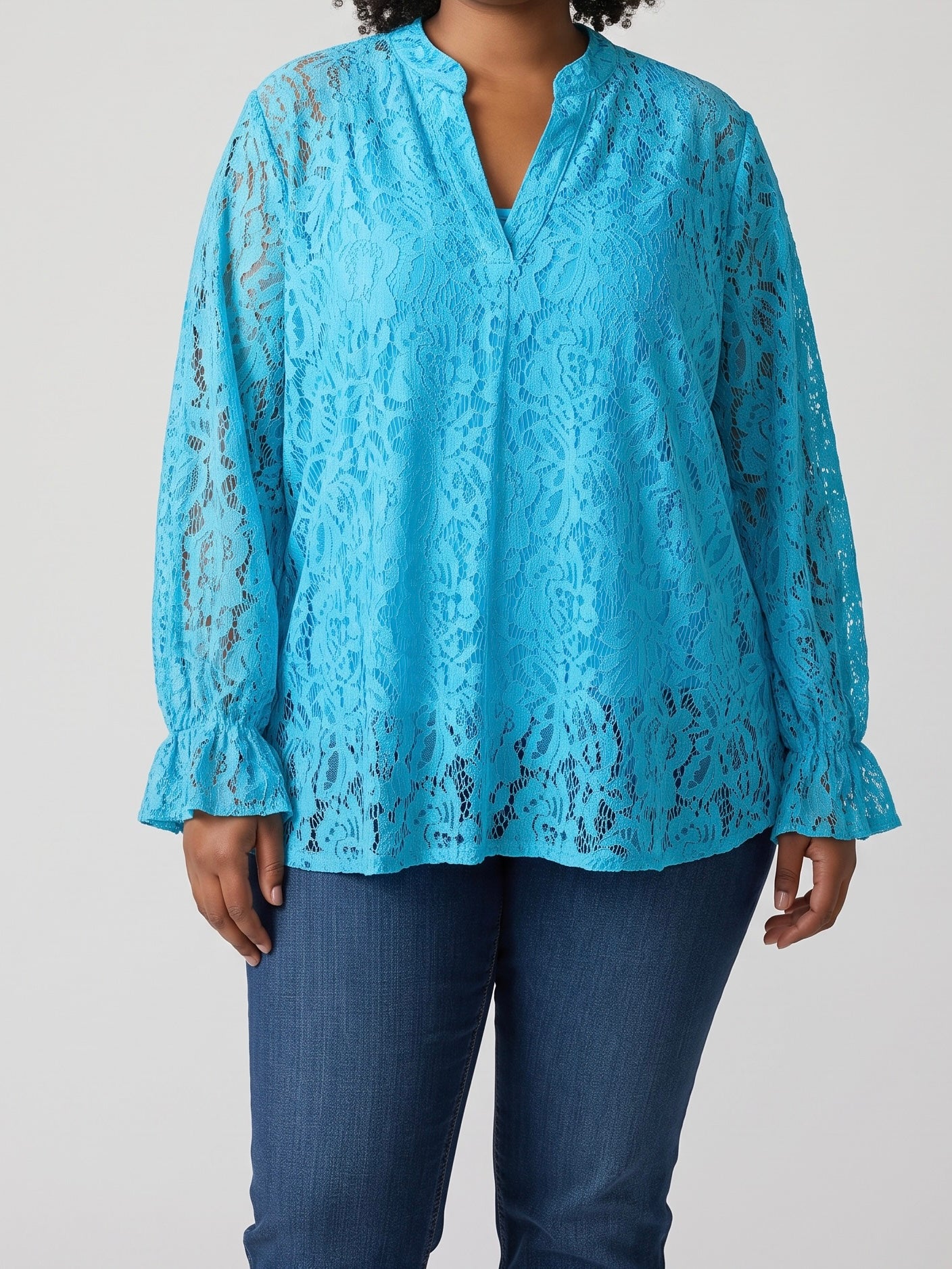 Schicke Spitzen - Bluse mit Top in 2 Farben