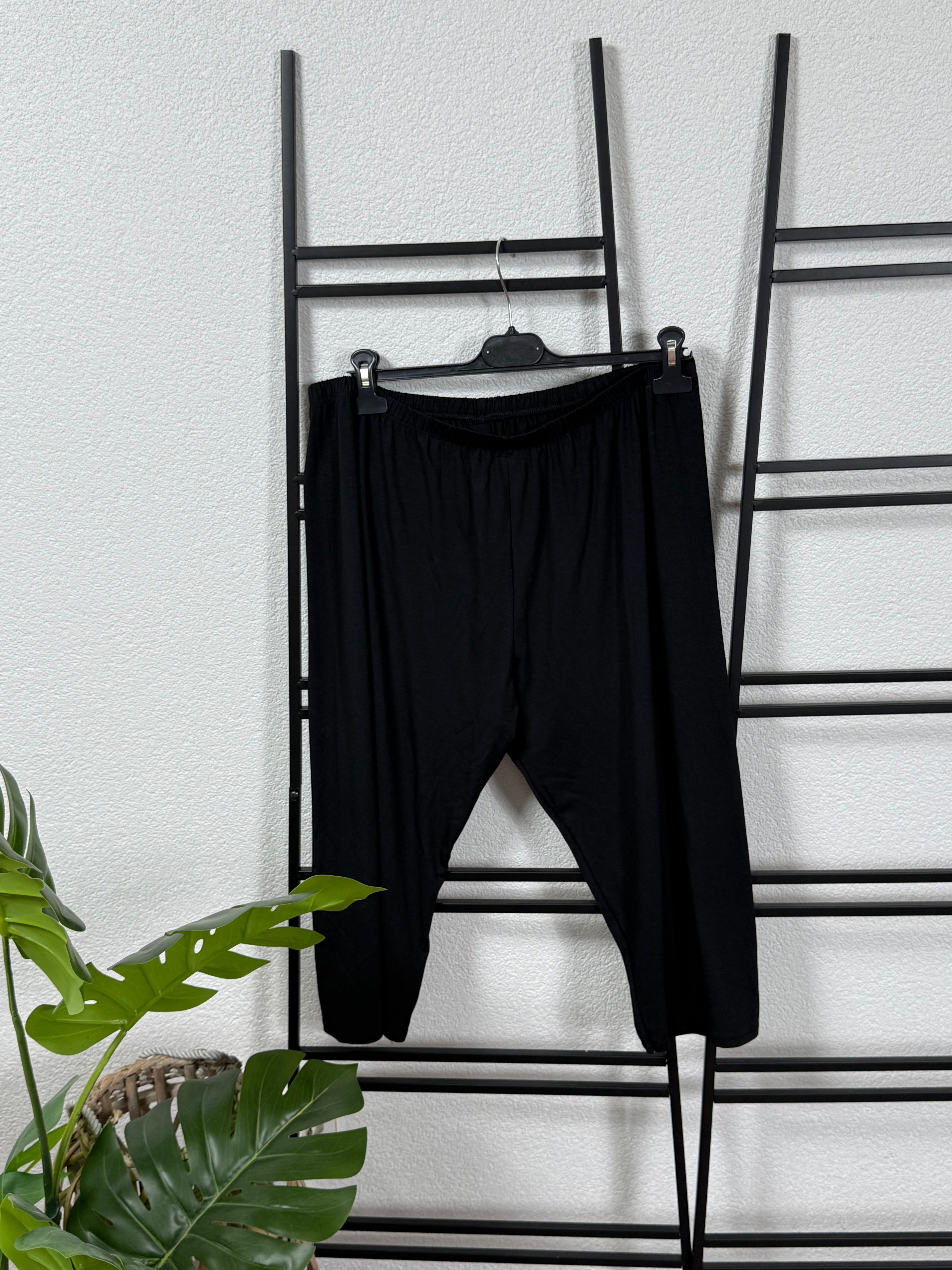 3/4 Leggin Einheitsgröße Gr. 42 - 54 in schwarz