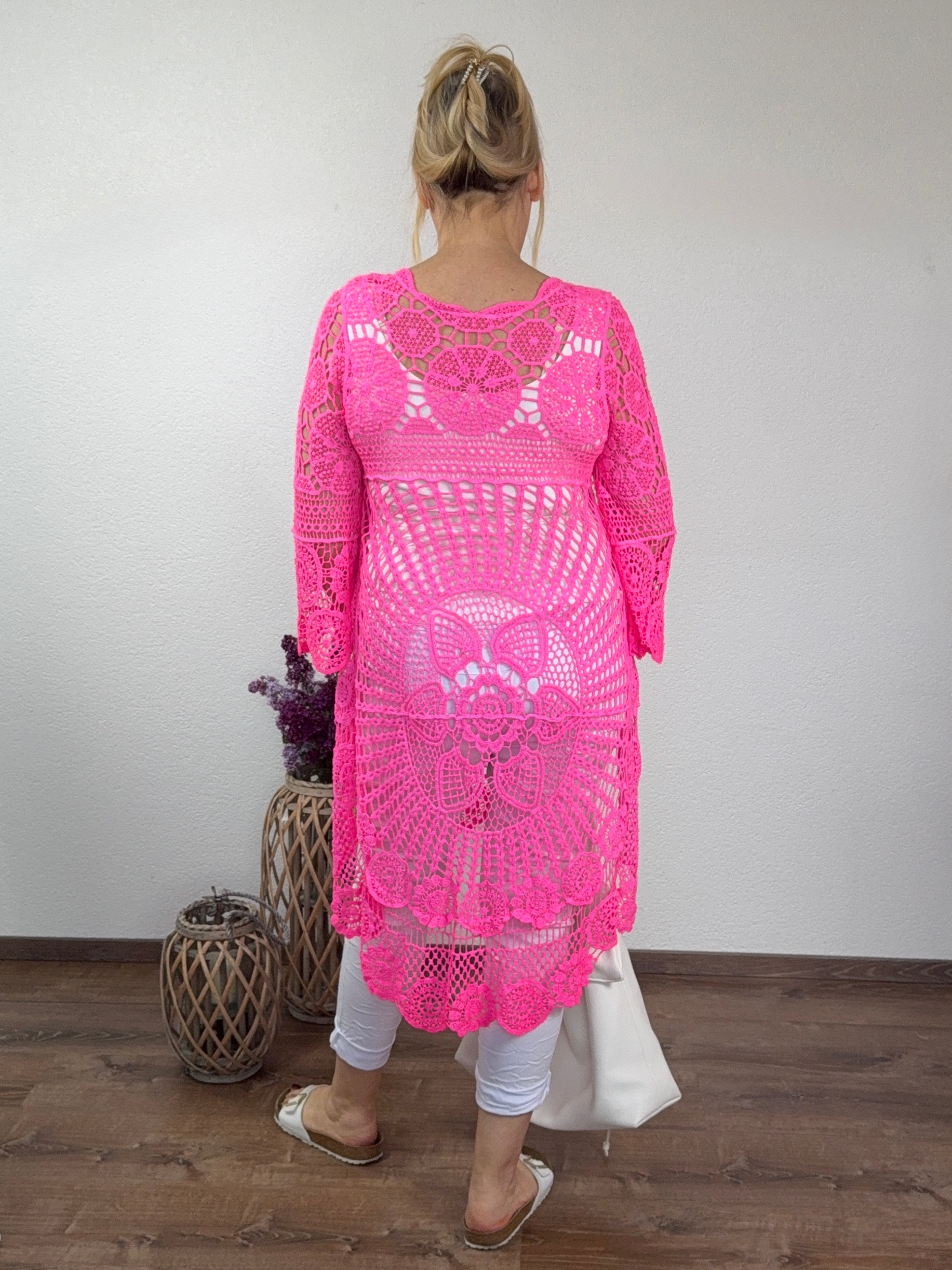 Eleganter, raffinierter Häkel - Pullover aus „Allover - Spitze“ in 3 Farben