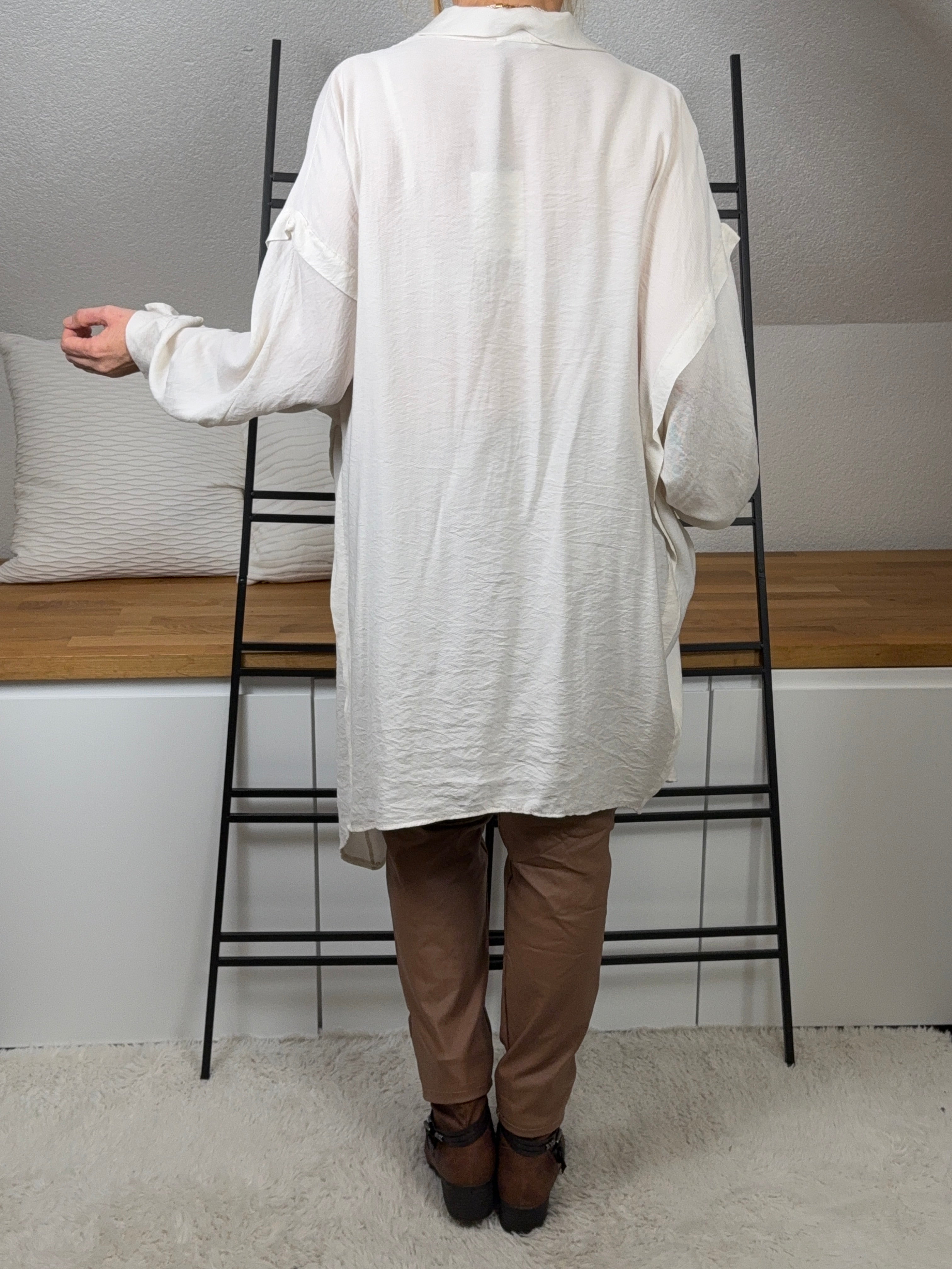 Damen Longbluse Einheitsgröße Gr. 40 - 46 in 2 Farben