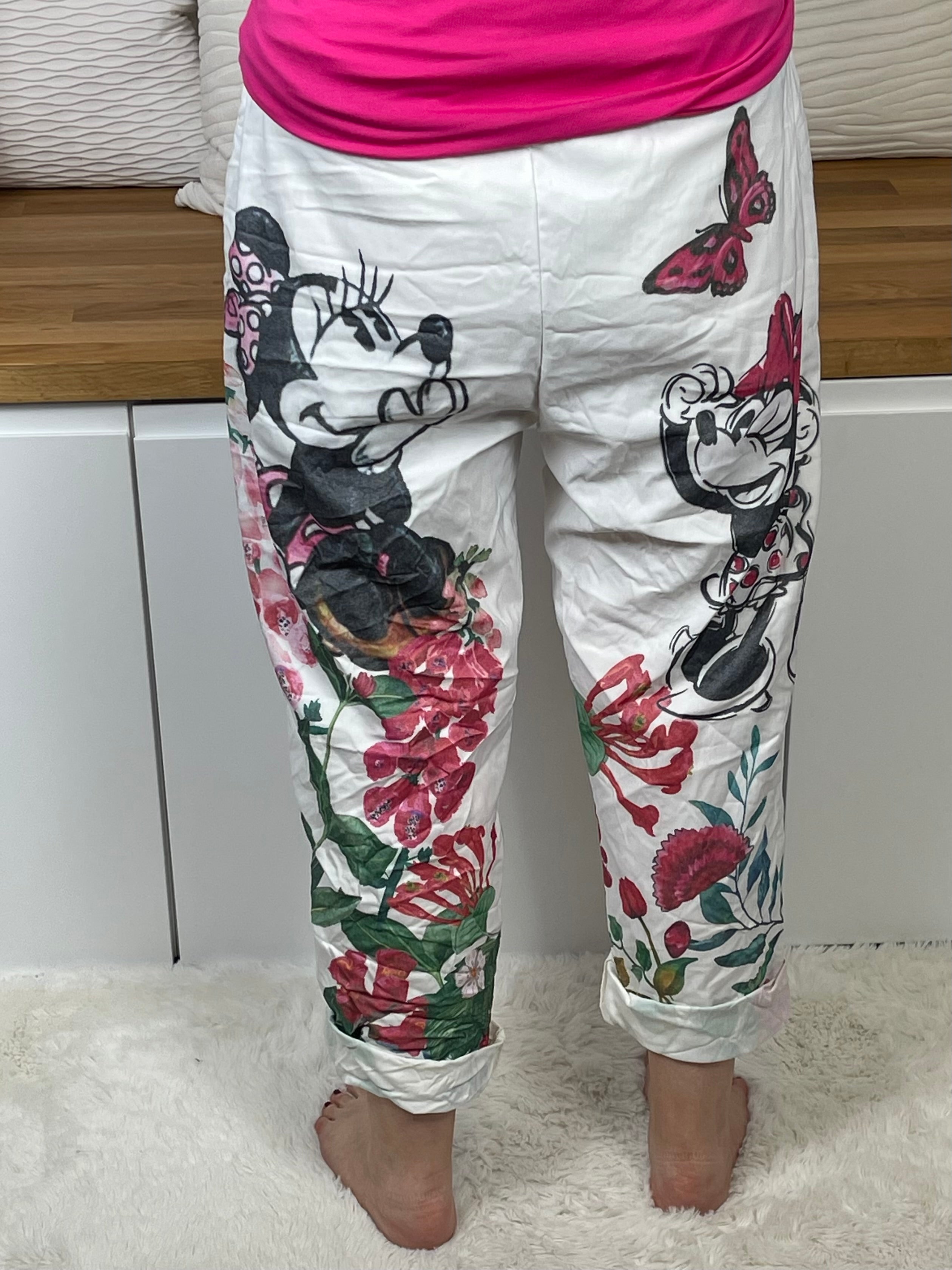 Damen - Jogpant „Minney“ Einheitsgrösse Gr. 42 - 48 in weiß - bunt