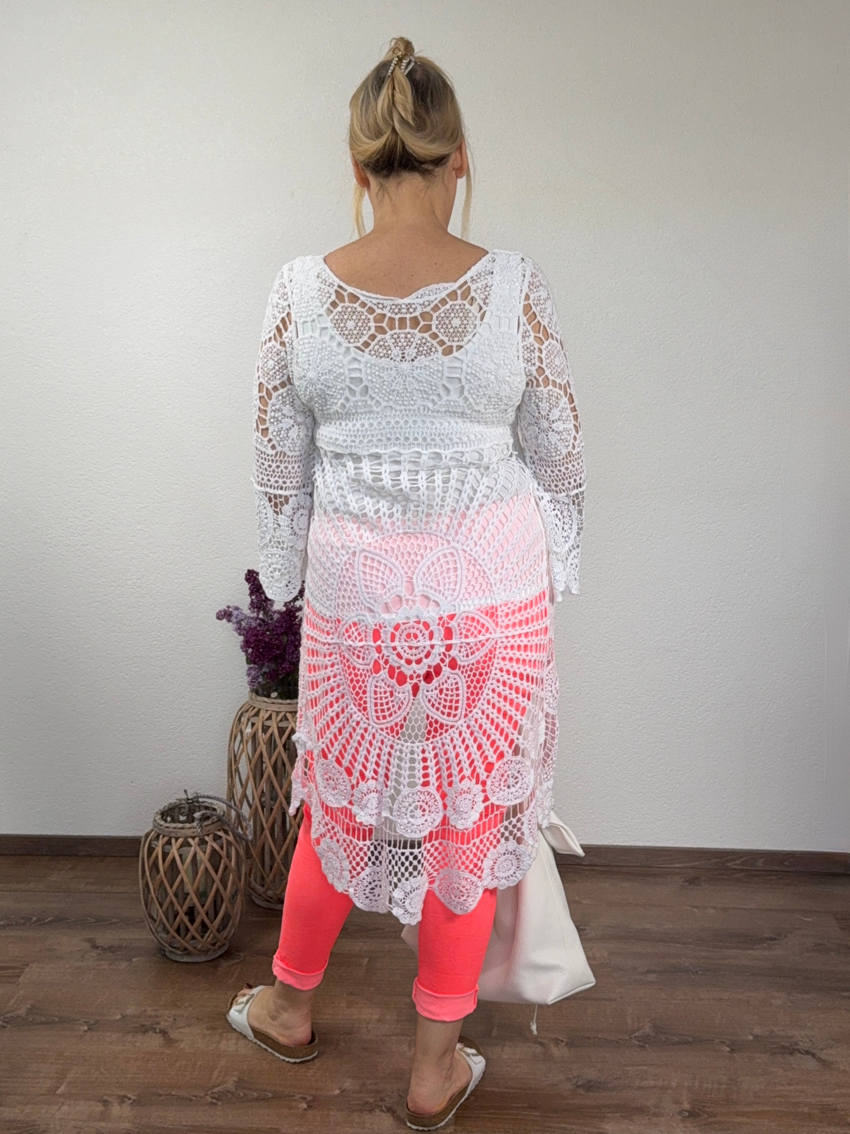 Eleganter, raffinierter Häkel - Pullover aus „Allover - Spitze“ in 3 Farben