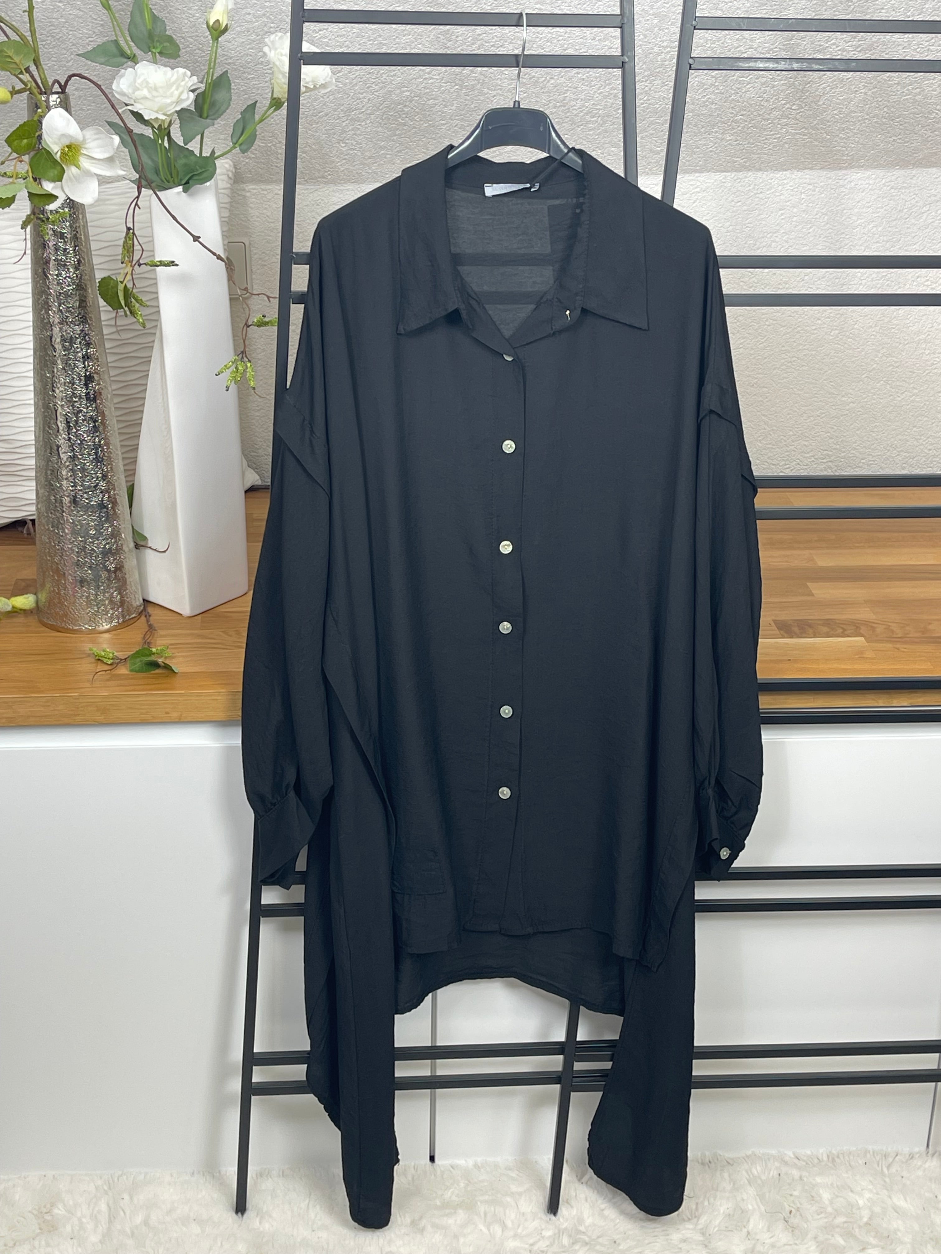 Damen Longbluse Einheitsgröße Gr. 40 - 46 in 3 Farben