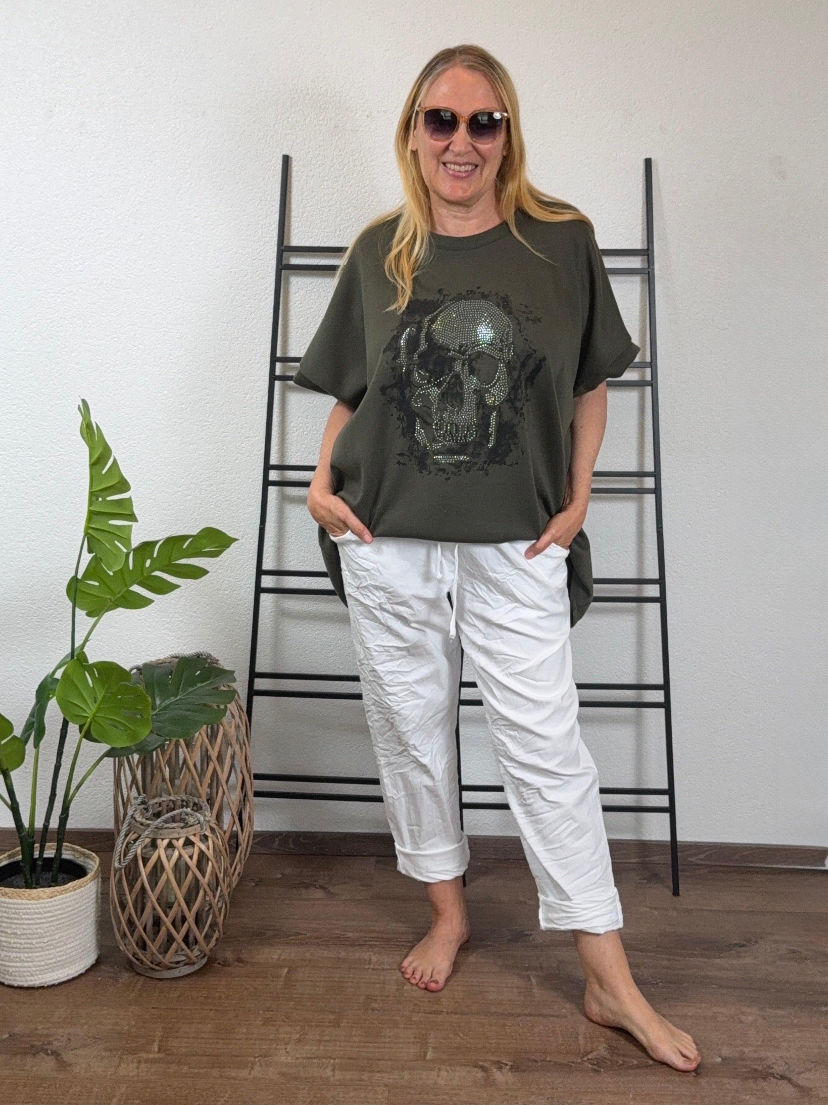 T - Shirt „Fluffi Skull“ Einheitsgrösse Gr. 42 - 48 in 3 Farben