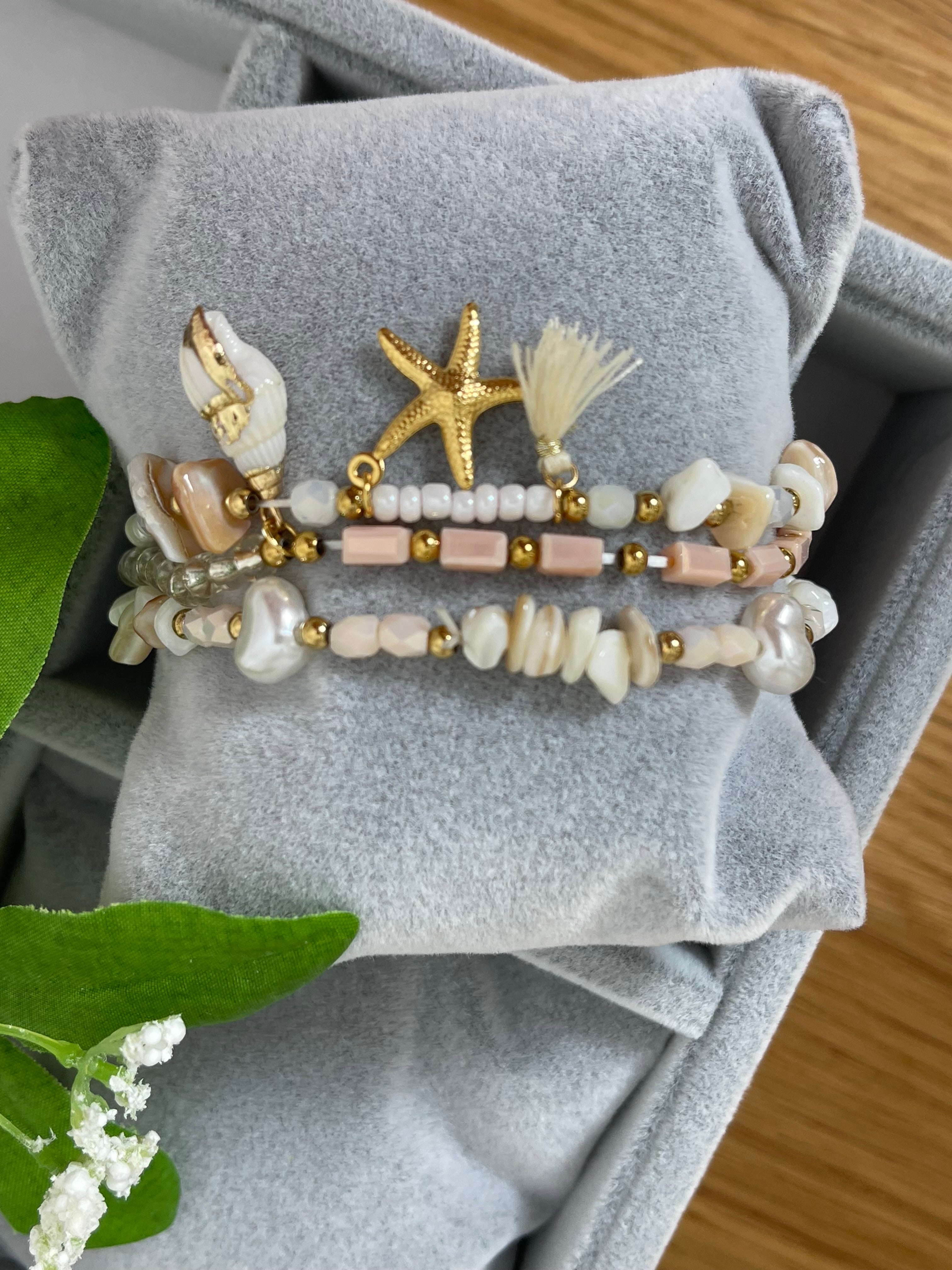 Maritimes Damenarmband im 3er Set in 2 Varianten