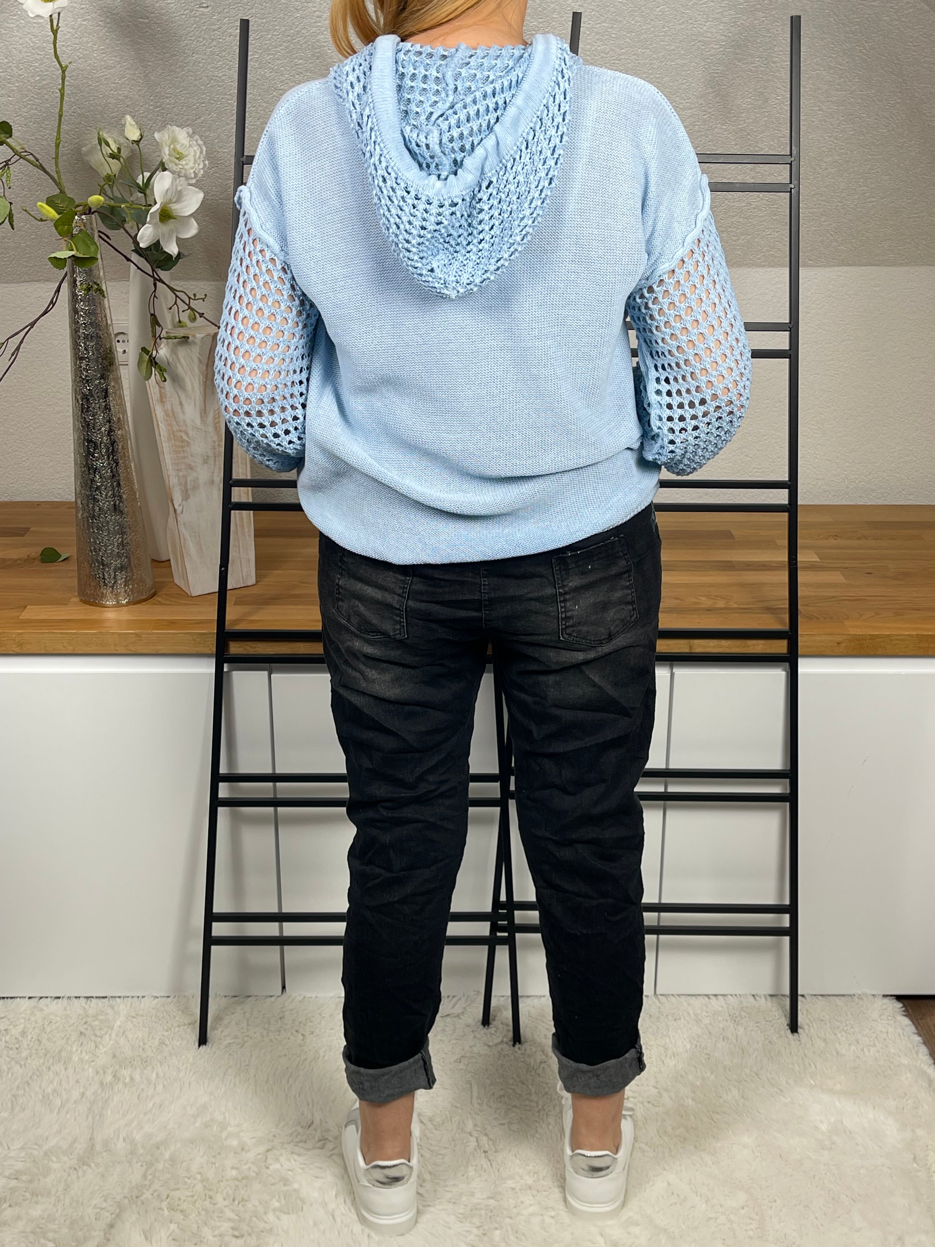 !!!!KEINE RETOURE MÖGLICH!!!! Damen - Hoodie mit Lochmuster Einheitsgrösse Gr. 38 - 46 in 4 Farben