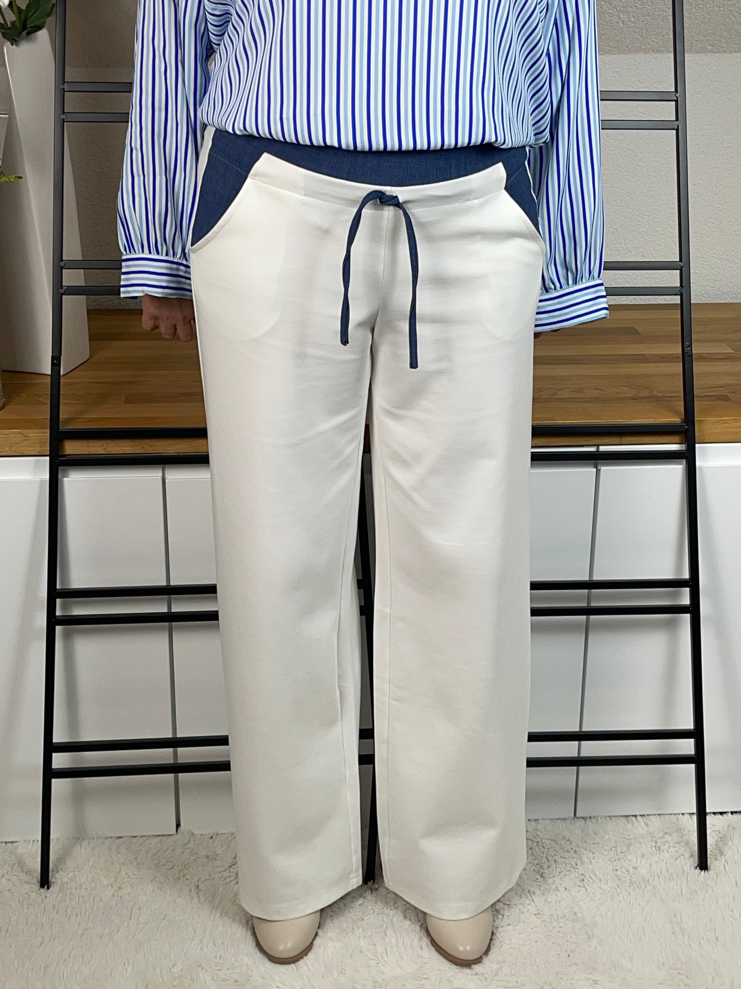 !!!!KEINE RETOURE MÖGLICH!!!!Hose mit Doppelbund „Carina“  von „Esvivid“ Gr. 36 - 40 in creme