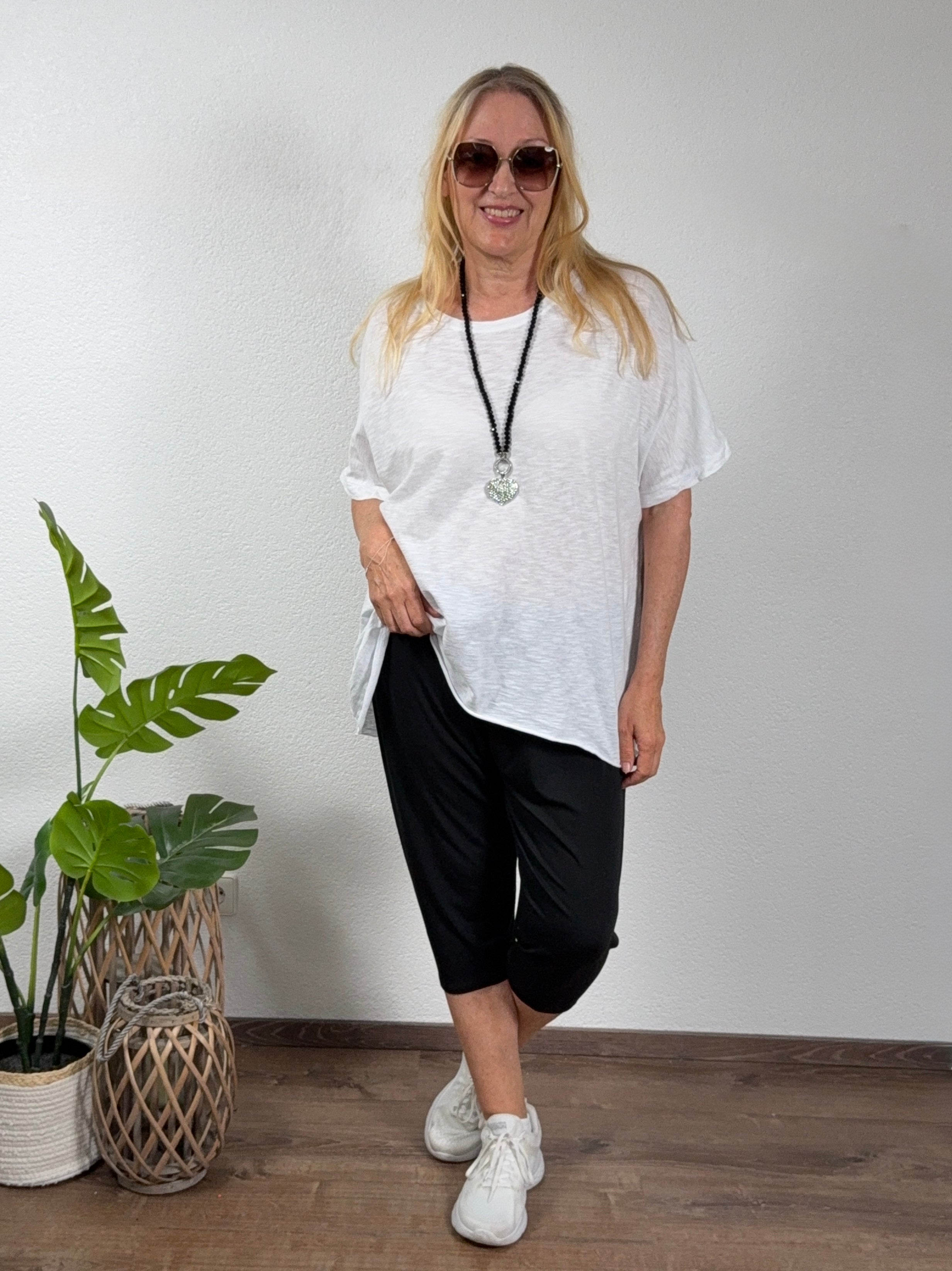 3/4 Leggin Einheitsgröße Gr. 42 - 54 in schwarz