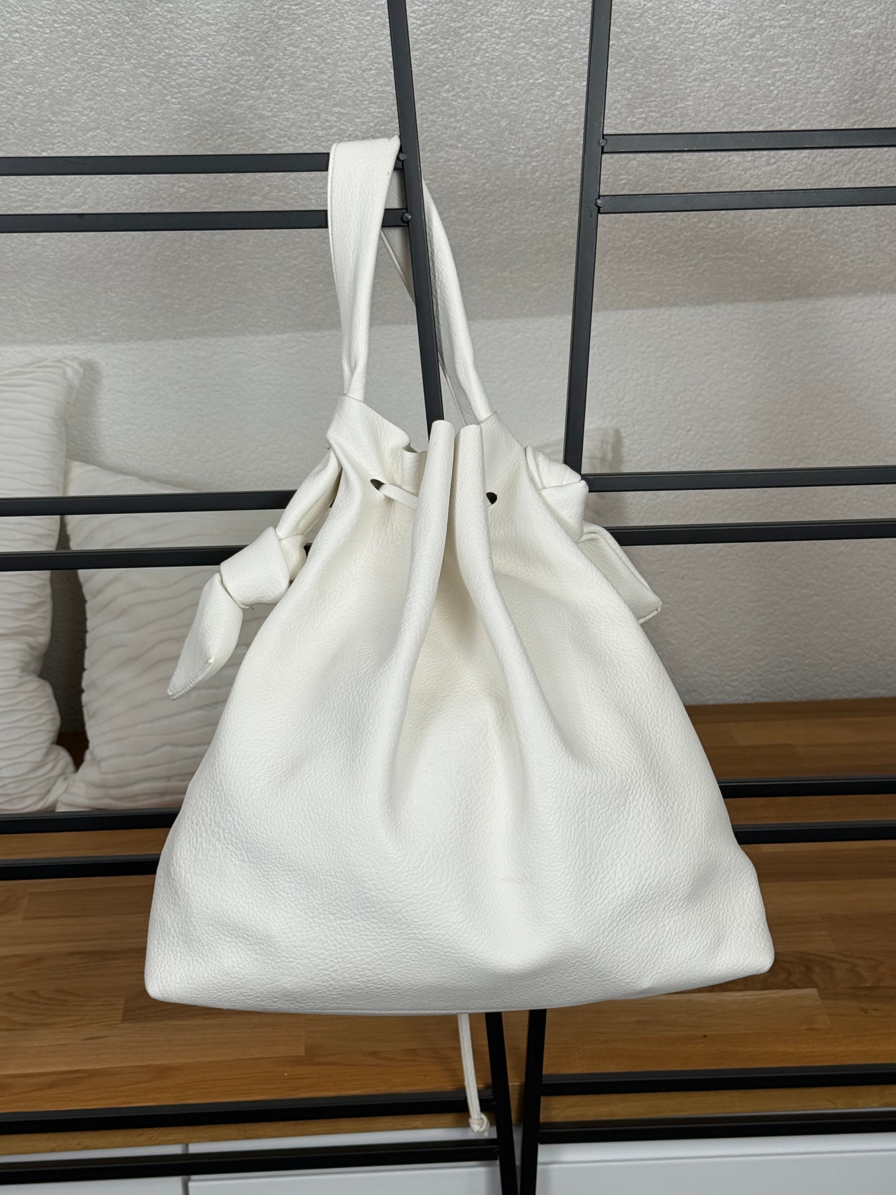2 tlg. Knautsch Schulter - Tasche in weiß