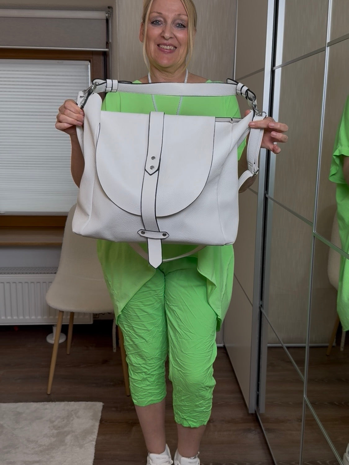 Sehr große 2 tlg. Tasche in weiß