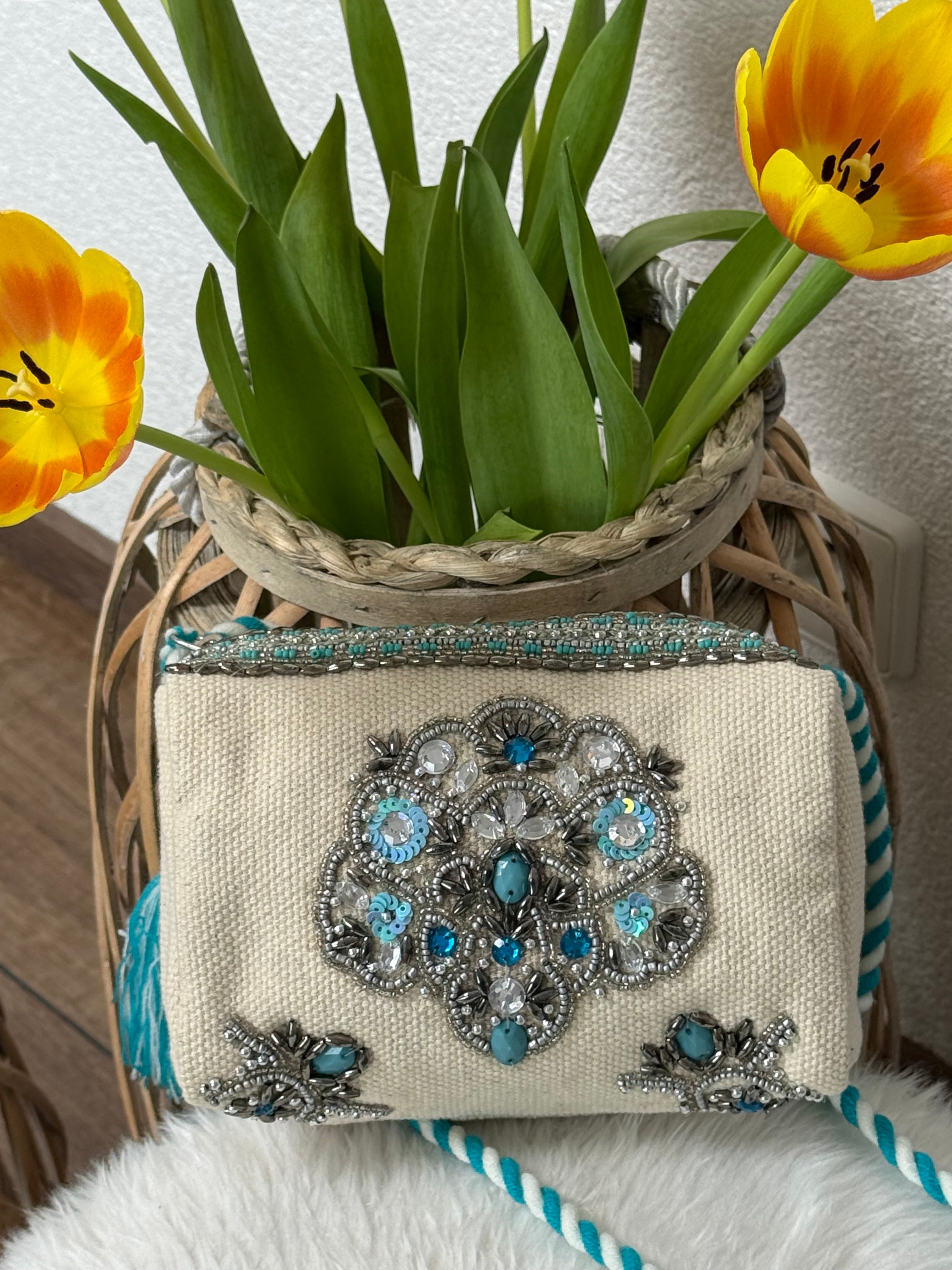 Handgefertigte „Boho“ Schulter - Tasche in 2 Farben