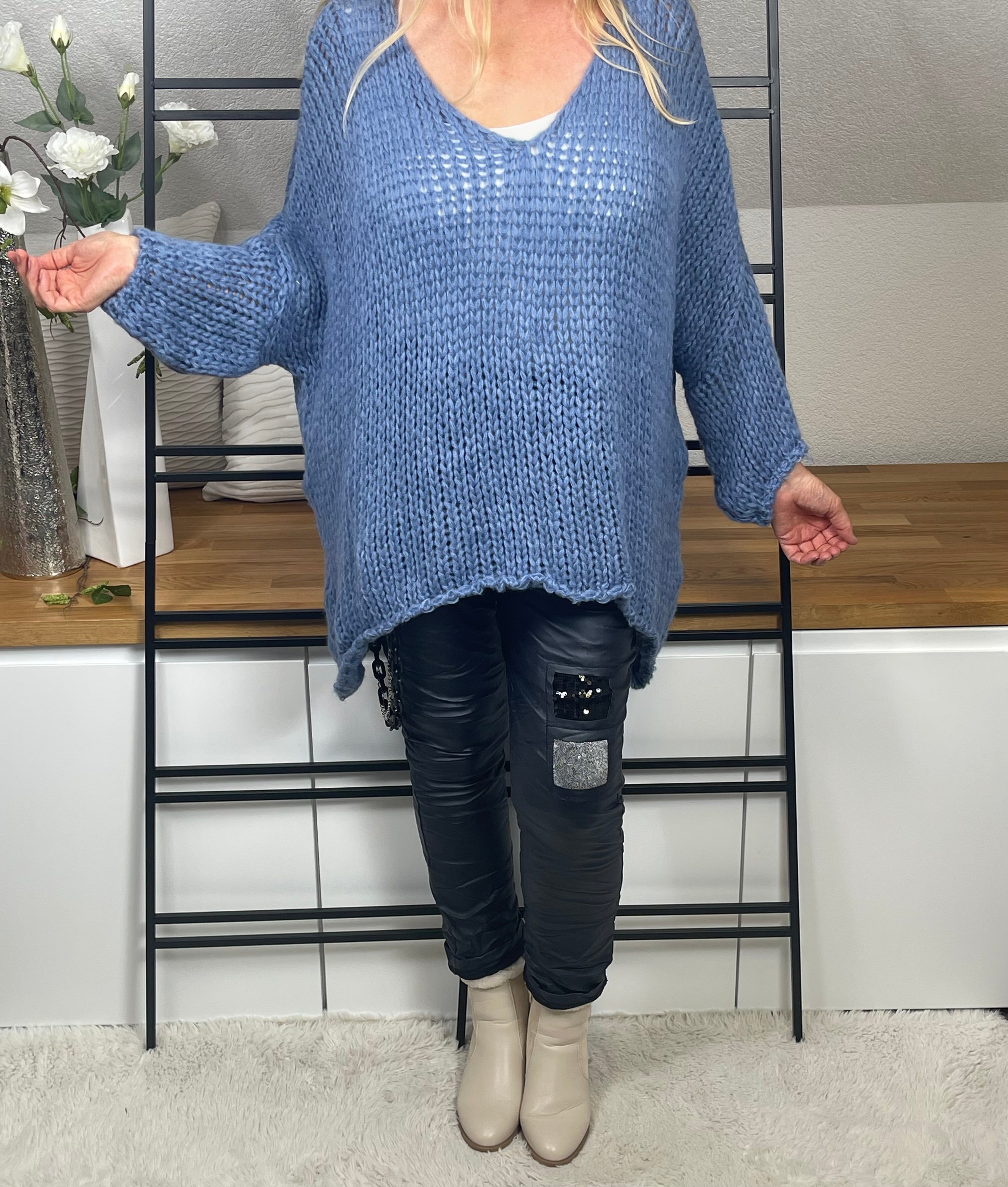 Damen - Pullover „Flauschi“ Einheitsgrösse Gr. 38 - 48 + in vielen Farben