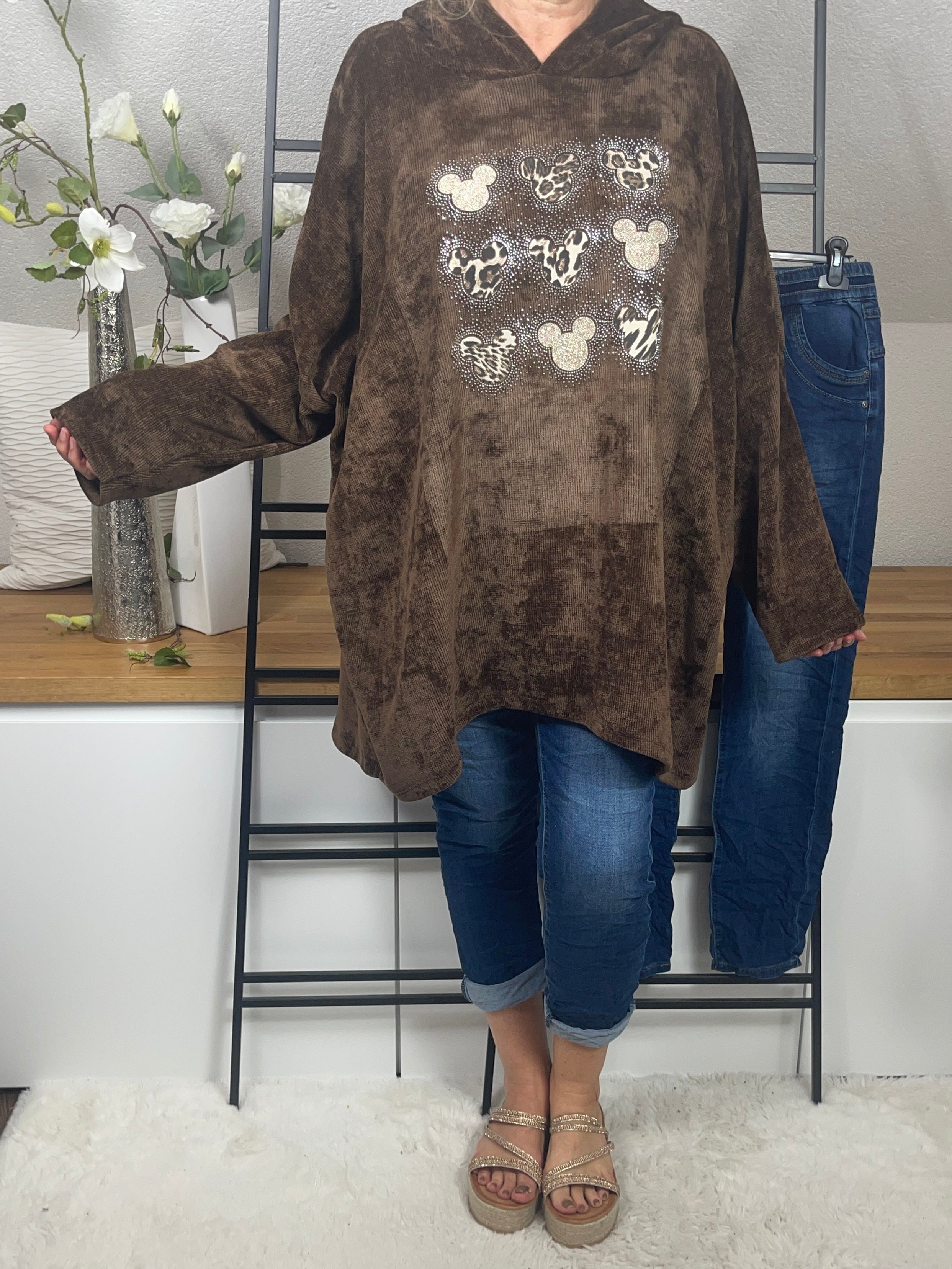 Damen -Hoodie „Mickey“ Einheitsgrösse Gr. 42 - 48 in 5 Farben