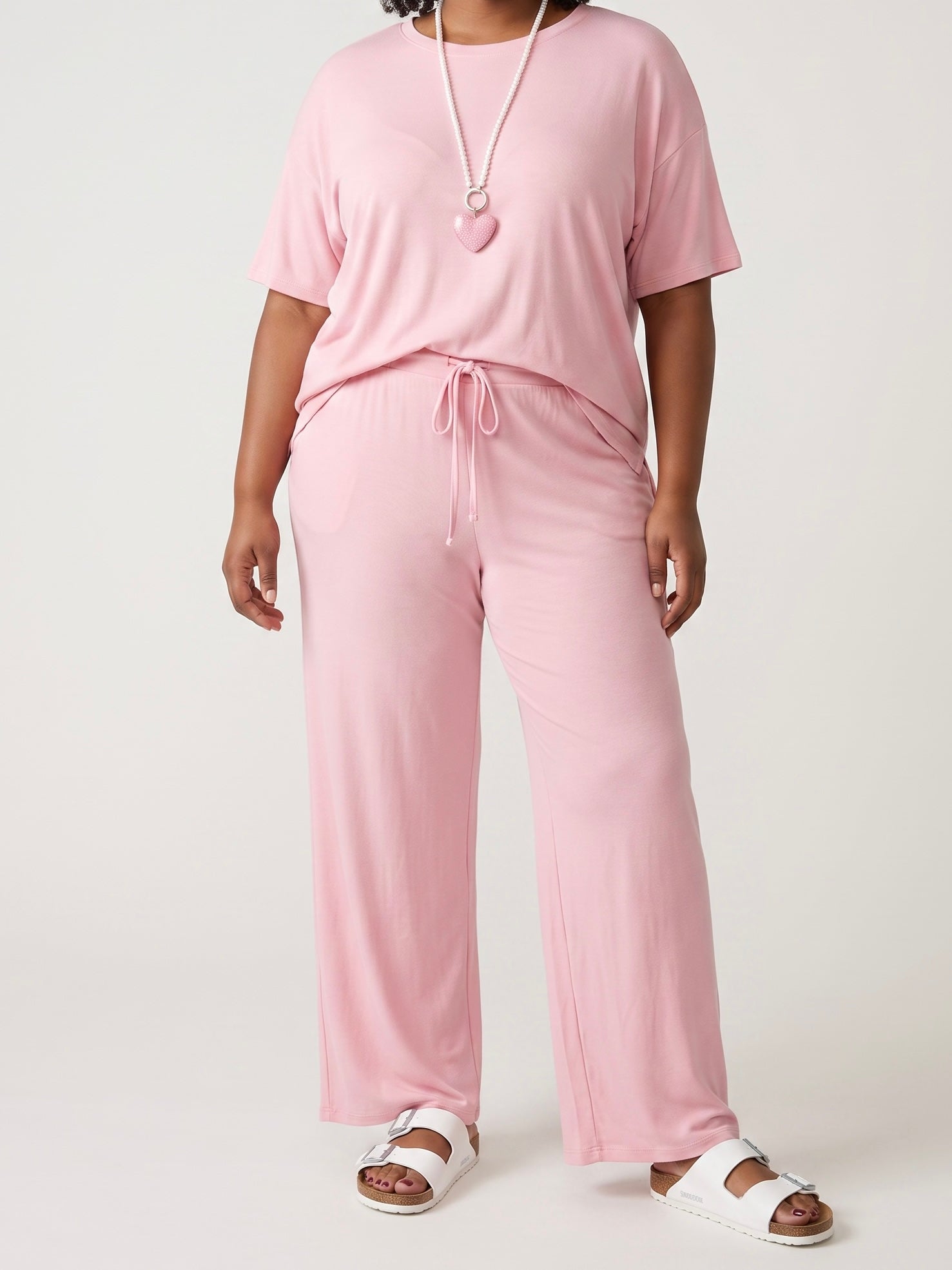 2 tlg. Kombination - Weite Hose und T - Shirt in 2 Farben