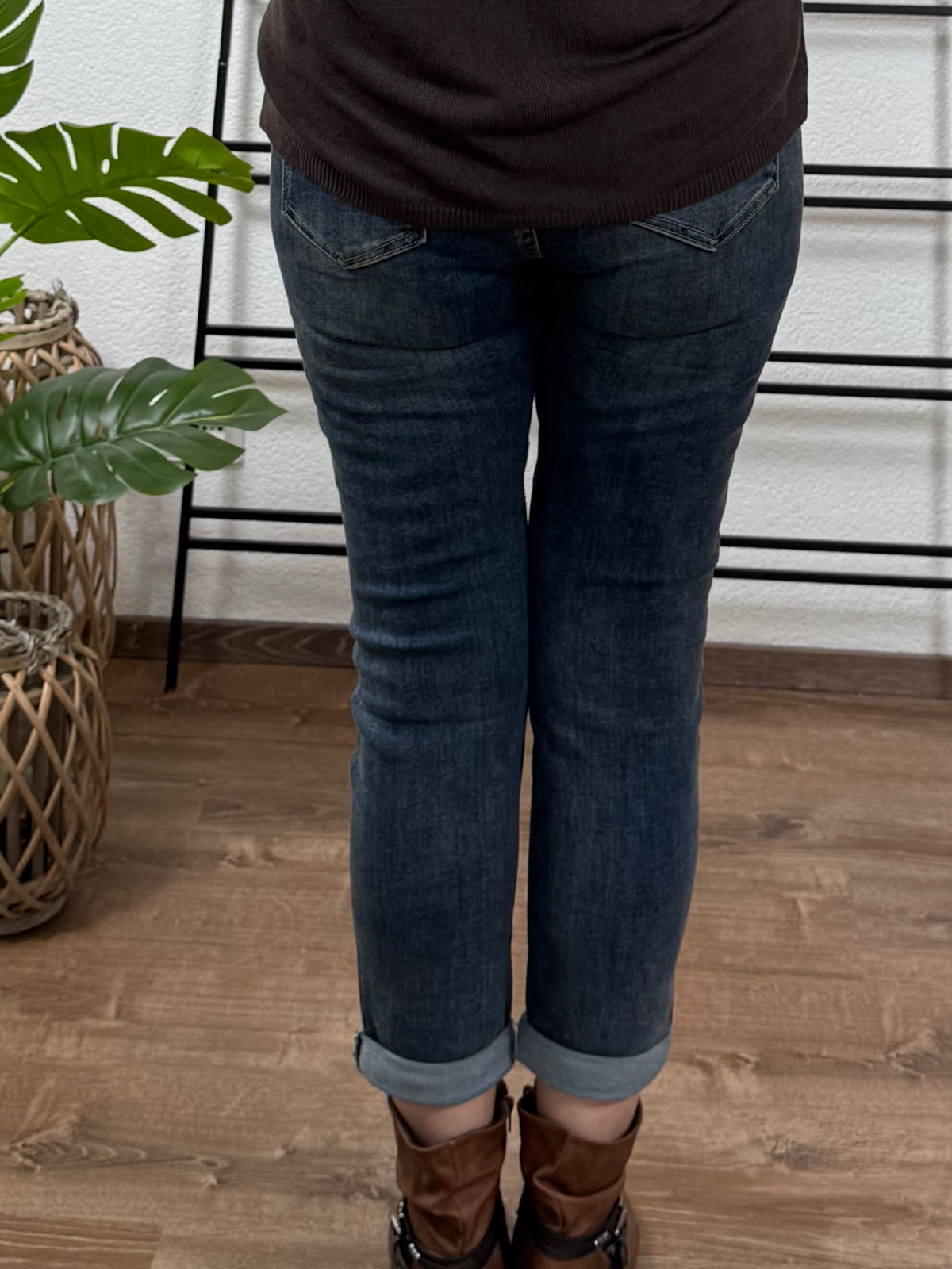 Jeans „Animal“ mit Glitzer in denim