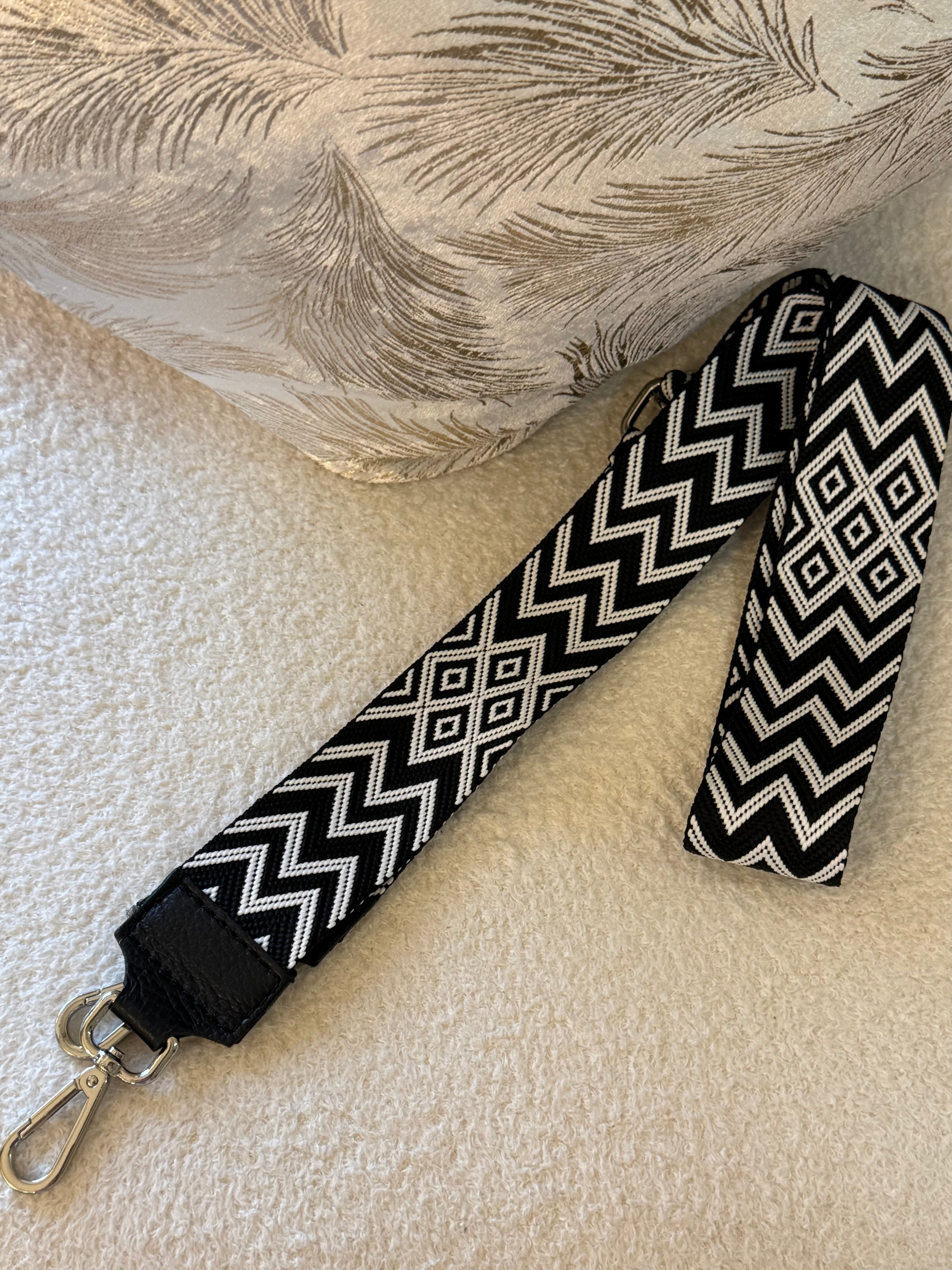 Stoff - Taschengurt mit „Echtleder“ in vielen Varianten