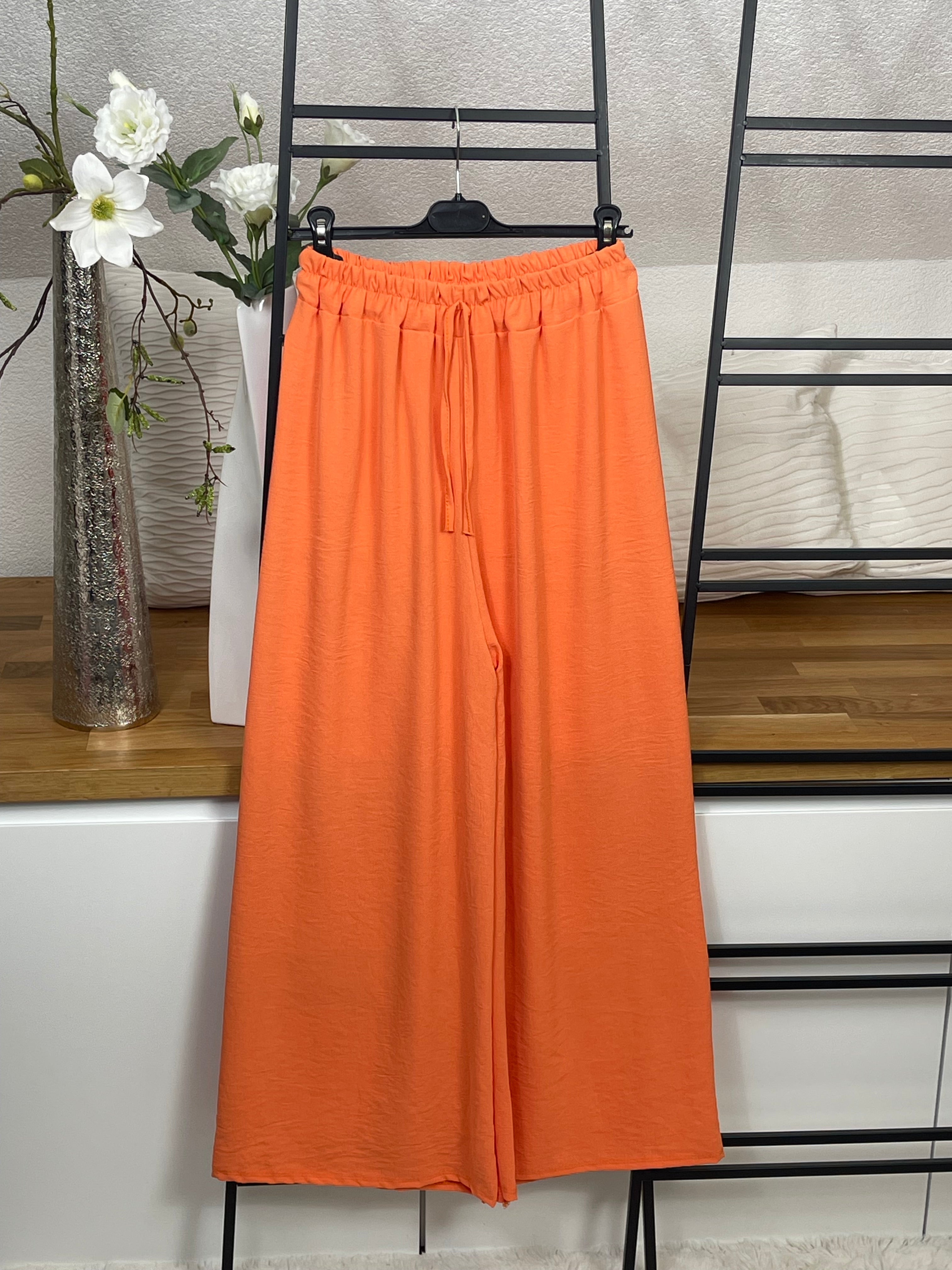 Elegante weite Hose mit Kordelzug in 4 Farben