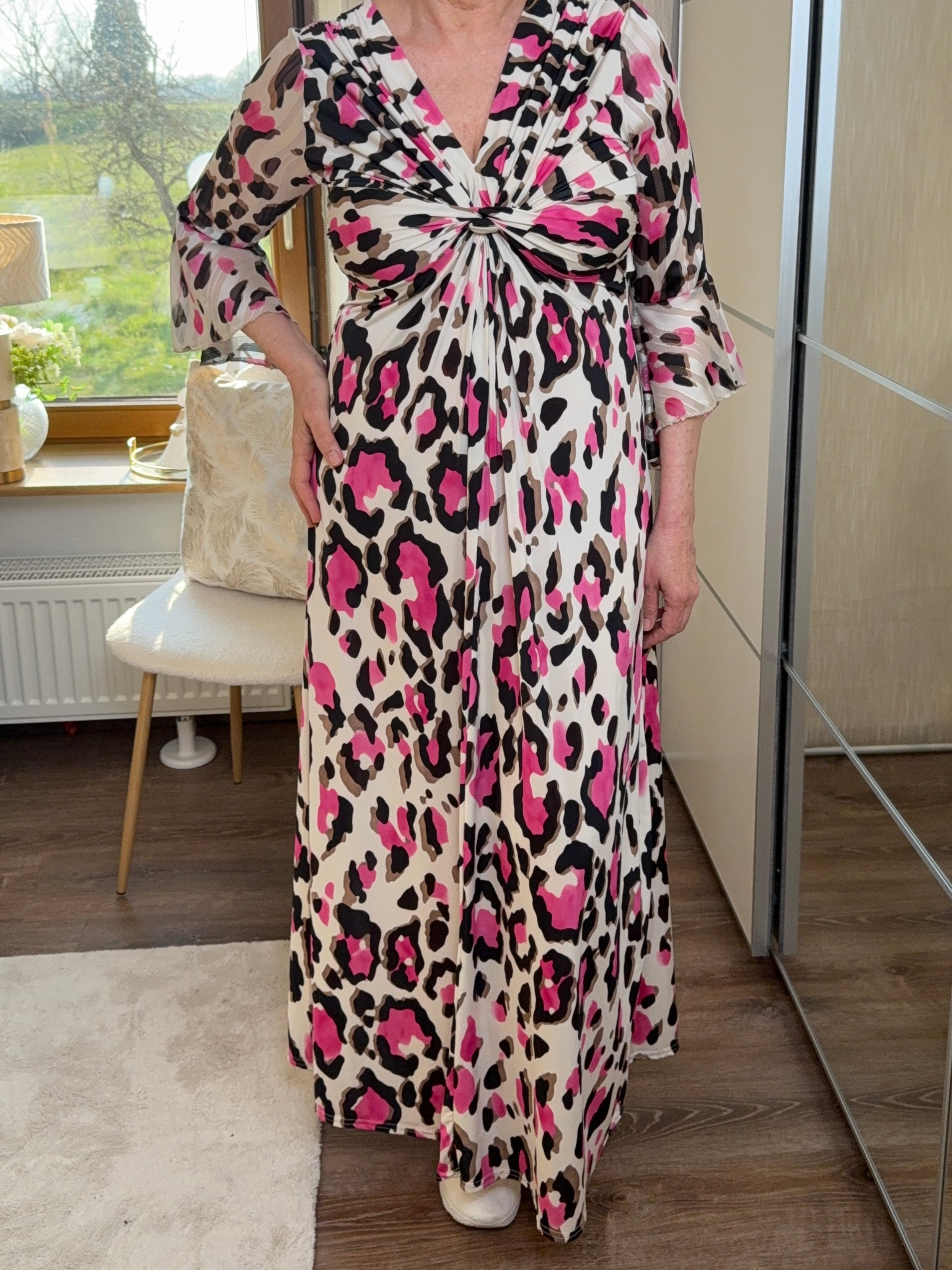 Elegantes Maxikleid mit „Animal Print“ Einheitsgrösse Gr. 36 - 42 in 2 Farben