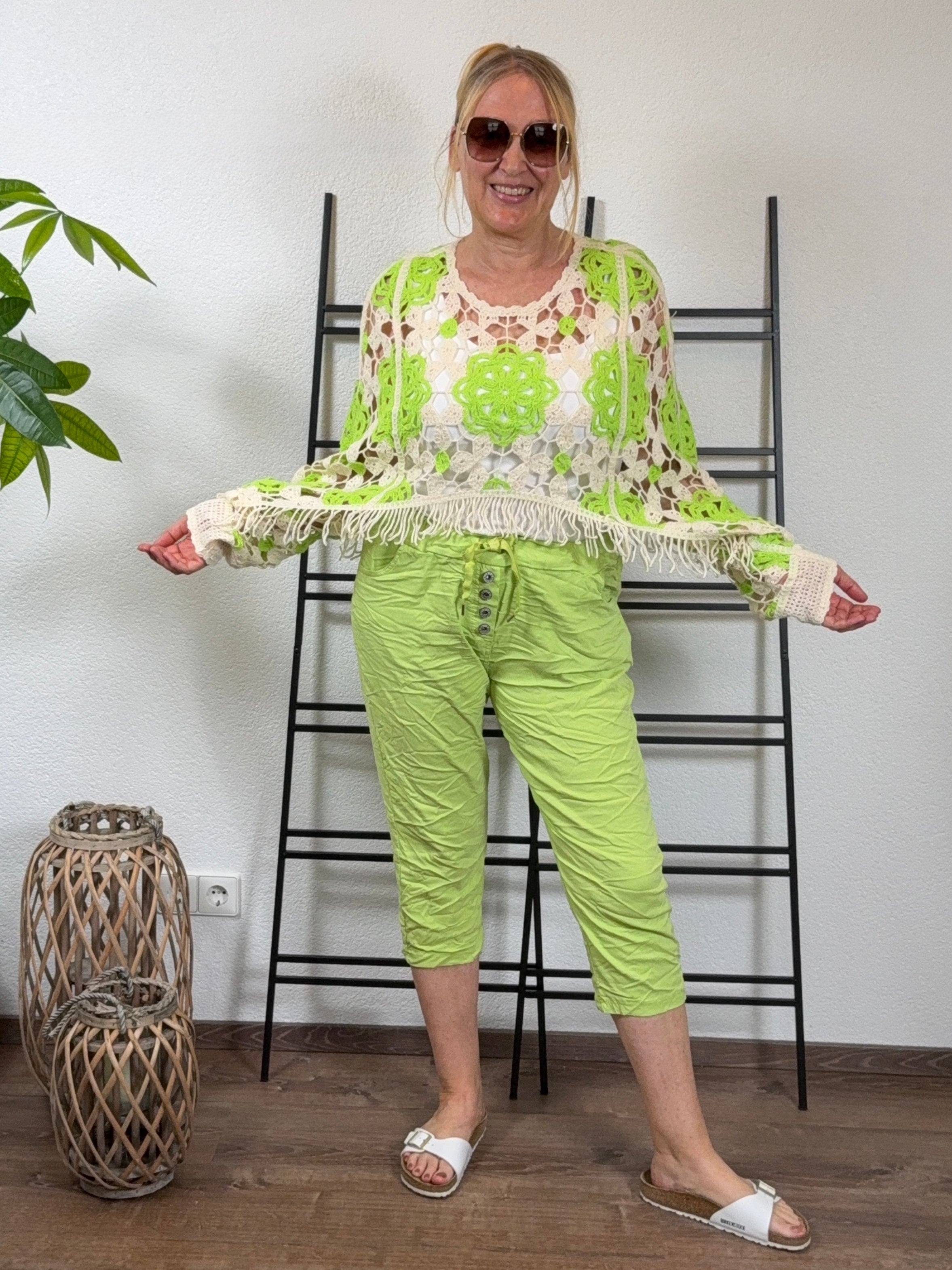 Gehäkelter Überwurf - Poncho „Boho“ Einheitsgrösse Gr. 36 - 44 in 3 Farben