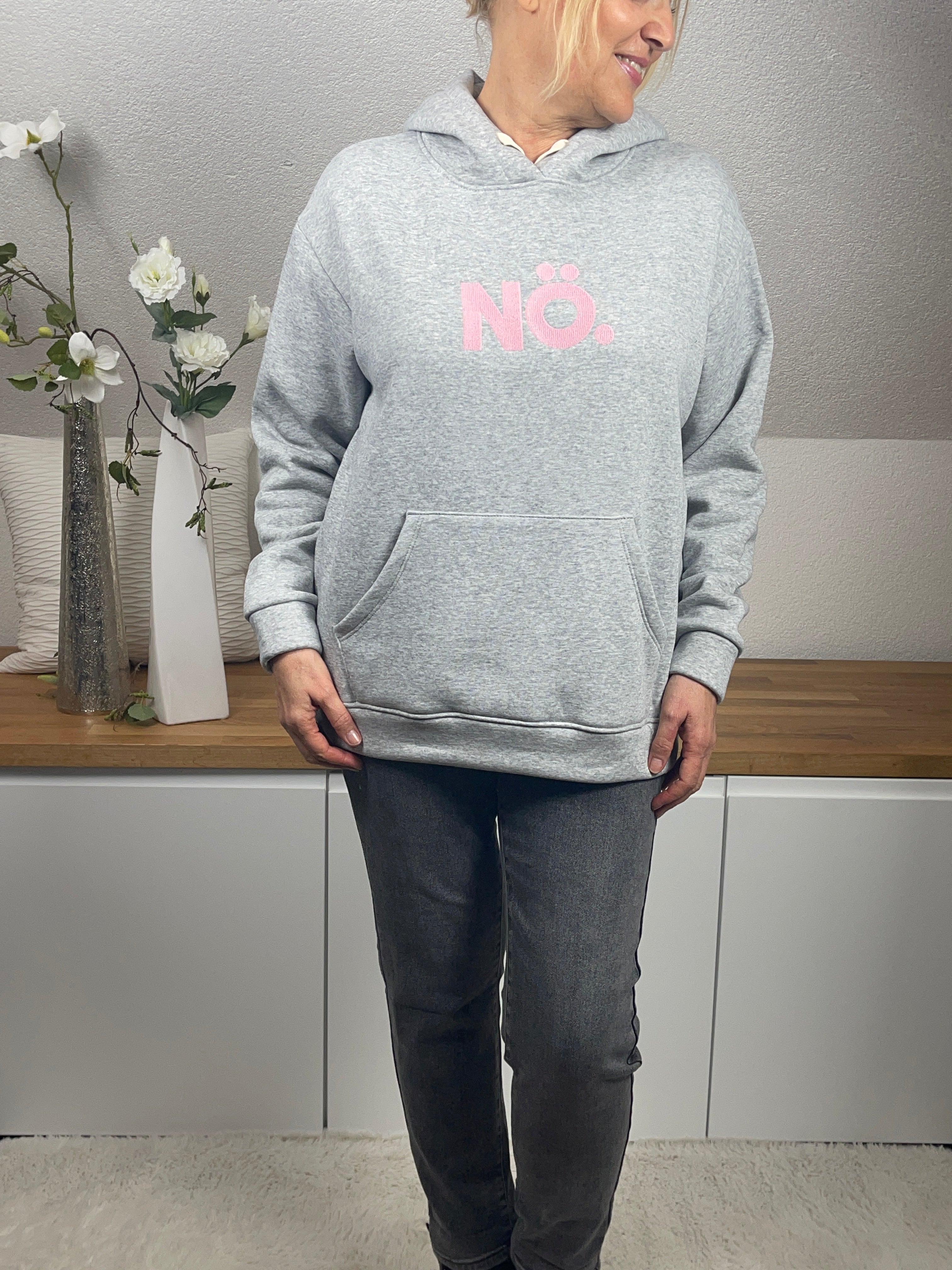 Hochwertiger Hoodie „Nö“ Einheitsgrösse Gr. 36 - 44 in 2 Farben